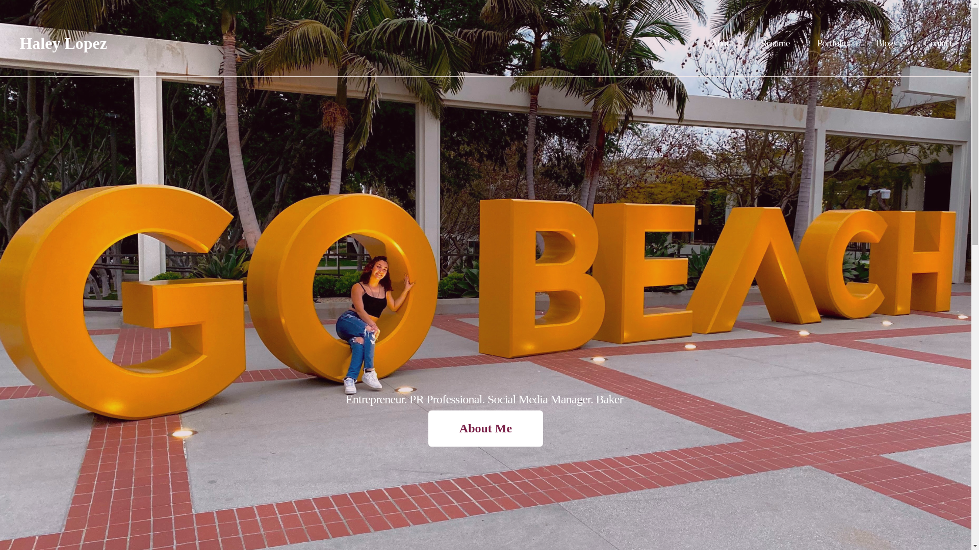 website screenshot of https://haleylopezmedia.com/