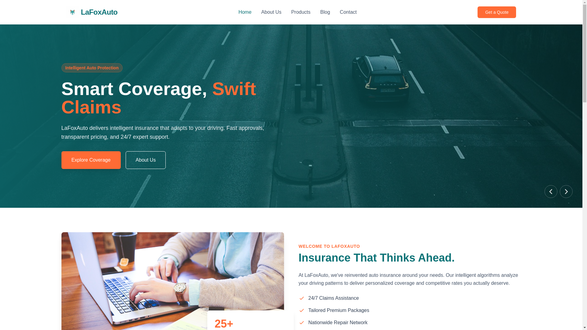 website screenshot of https://lafoxauto.com/