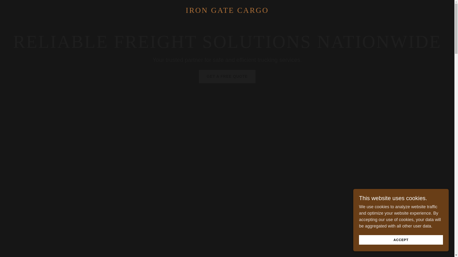 website screenshot of https://irongatecargo.com/