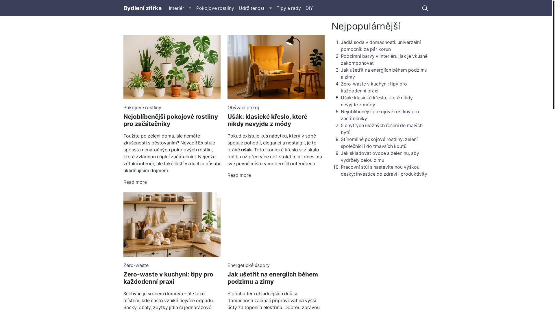 website screenshot of https://bydlenizitrka.cz/