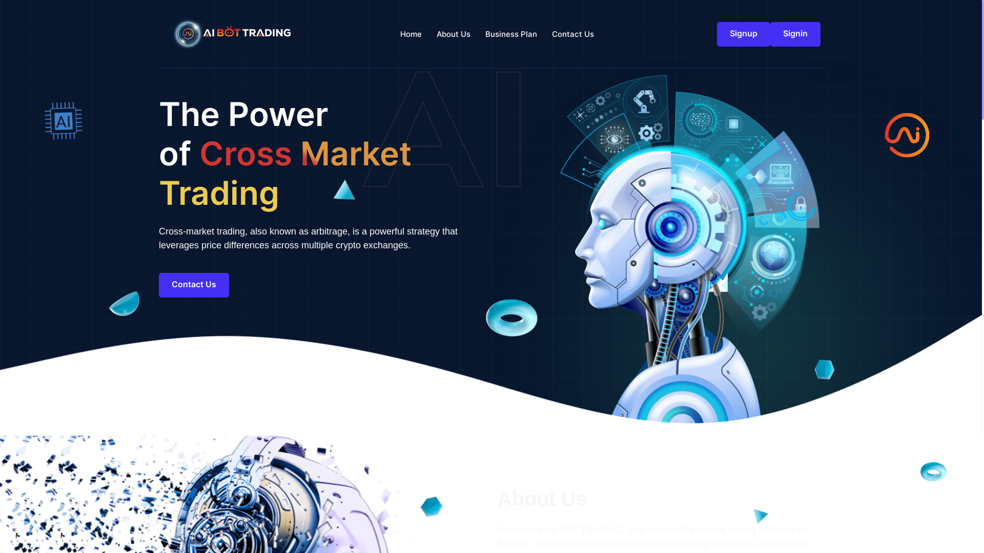 website screenshot of https://aibottrading.us/
