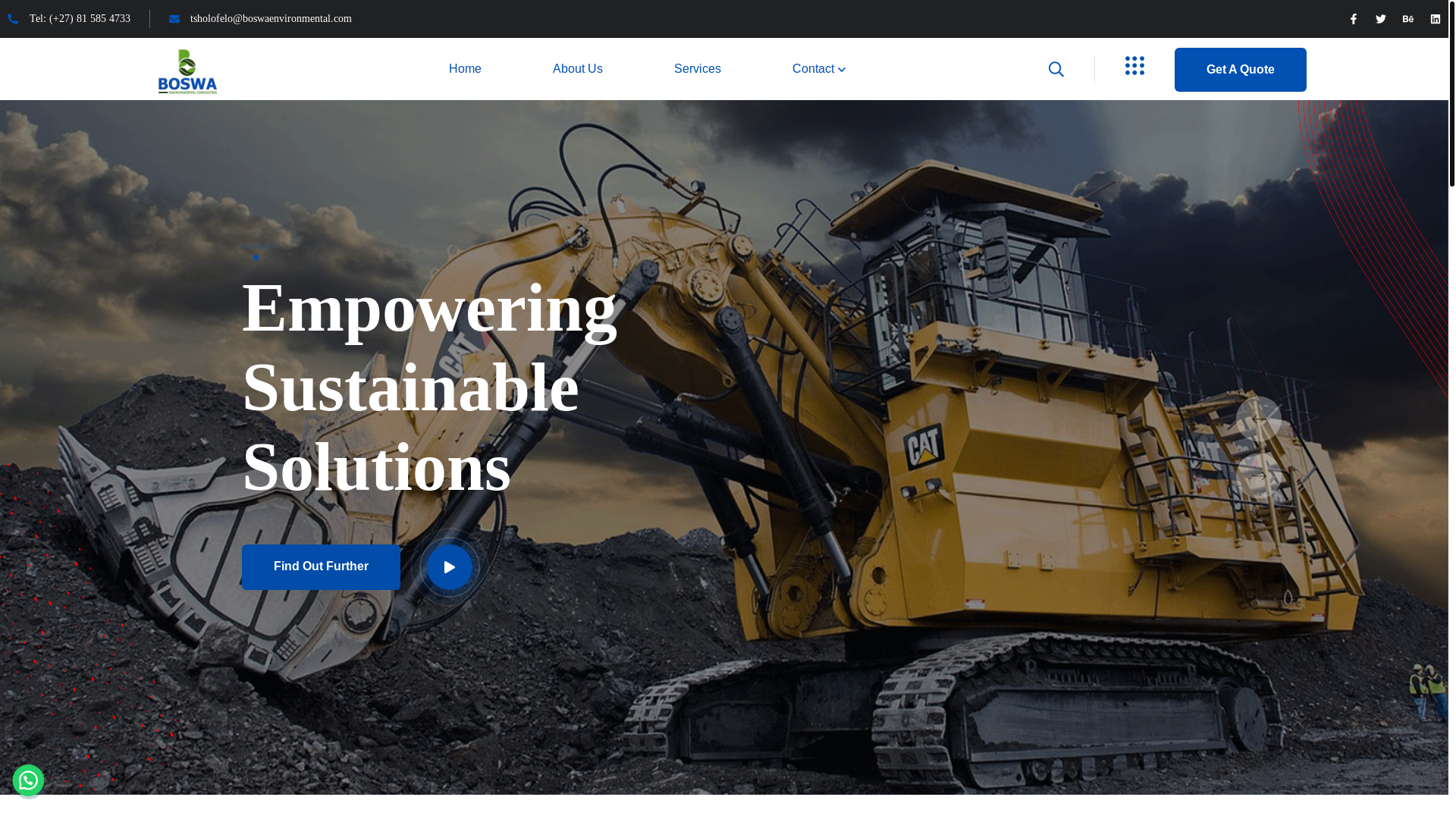 website screenshot of https://boswaenvironmental.co.za/
