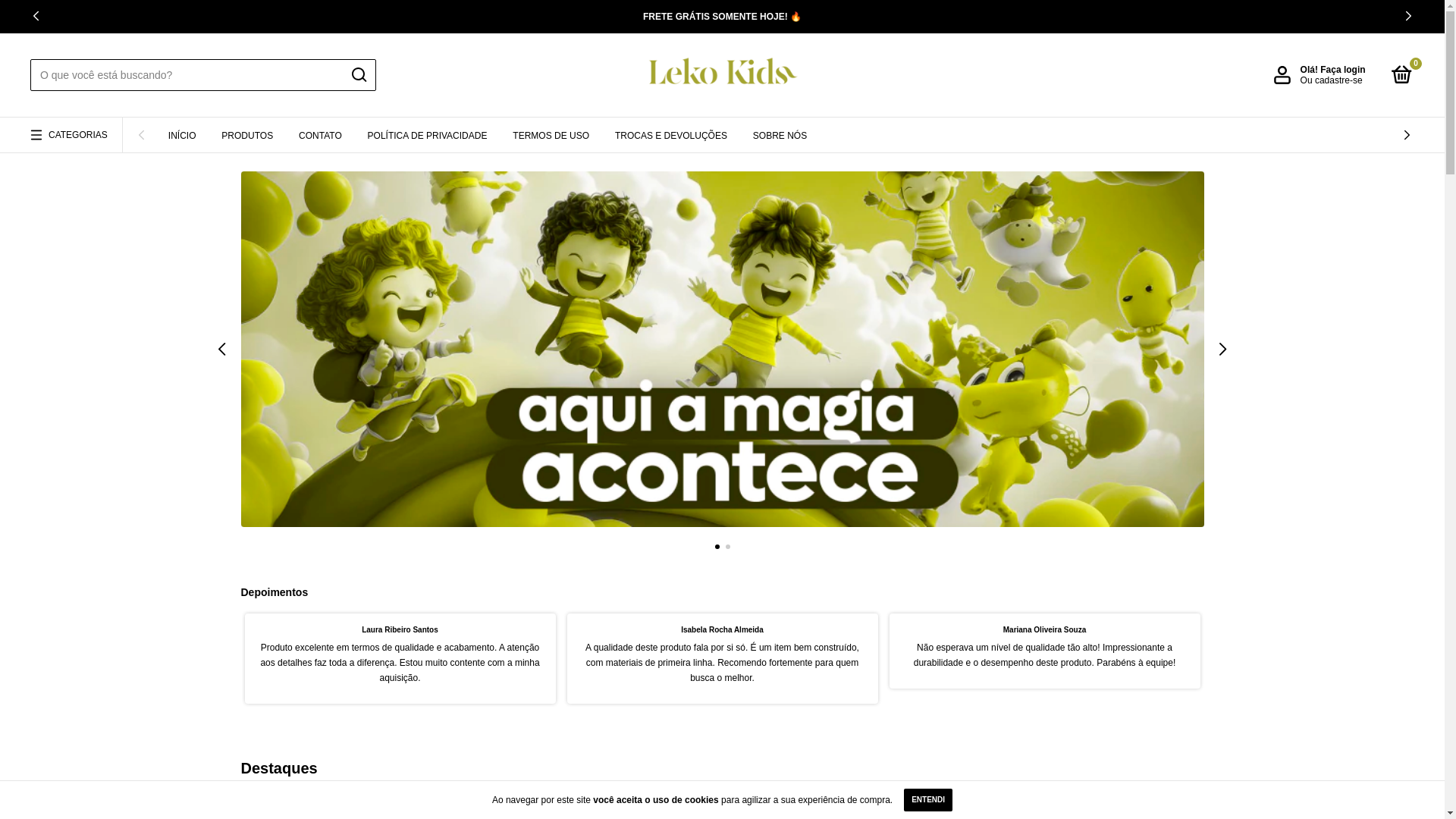 website screenshot of https://lekokids.com.br/