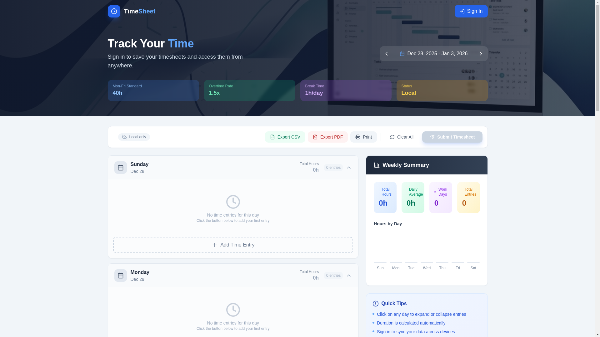 website screenshot of https://besttimesheet4u.com/