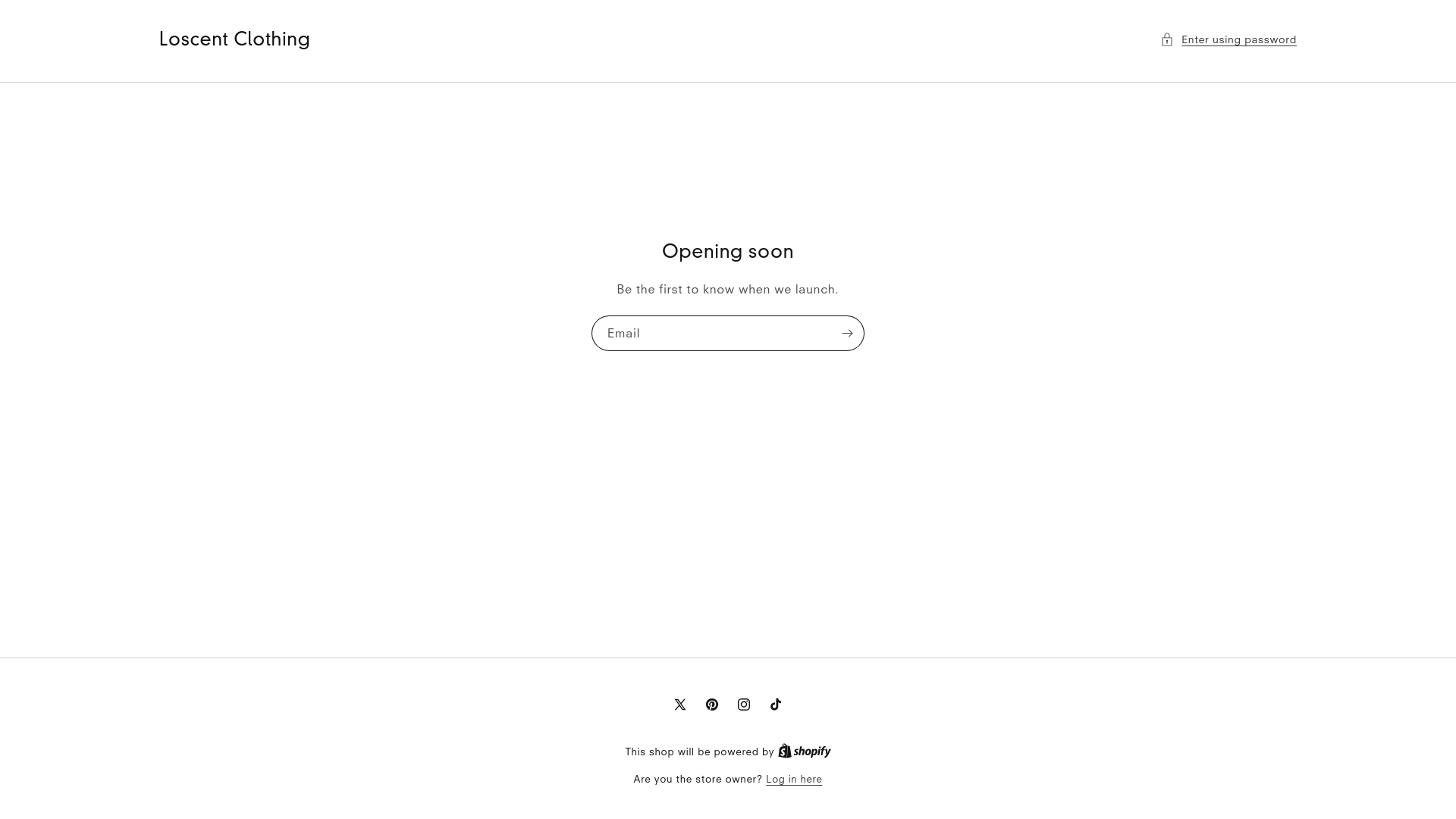 website screenshot of https://loscentclothing.com/