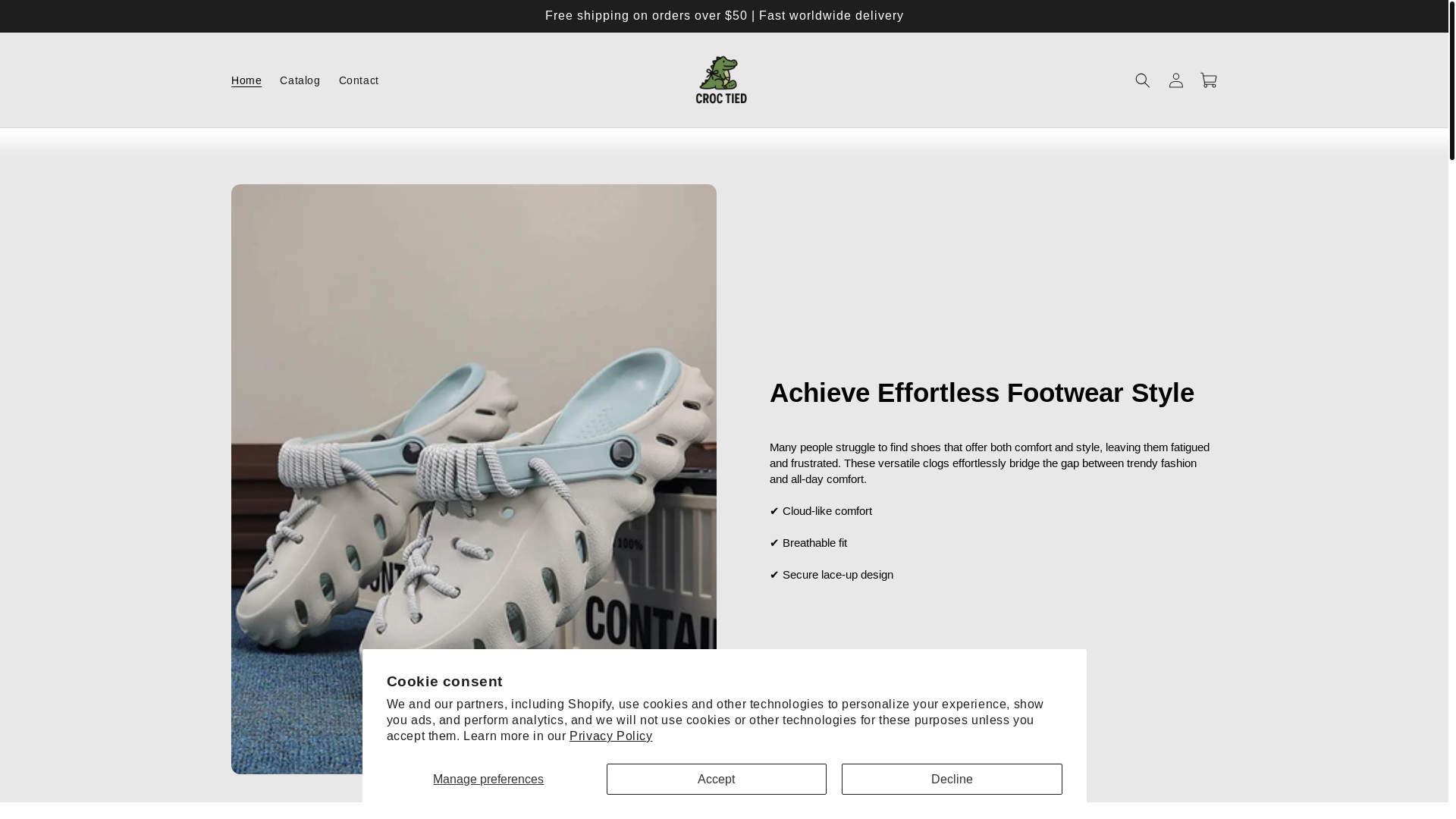 website screenshot of https://croctied.com/