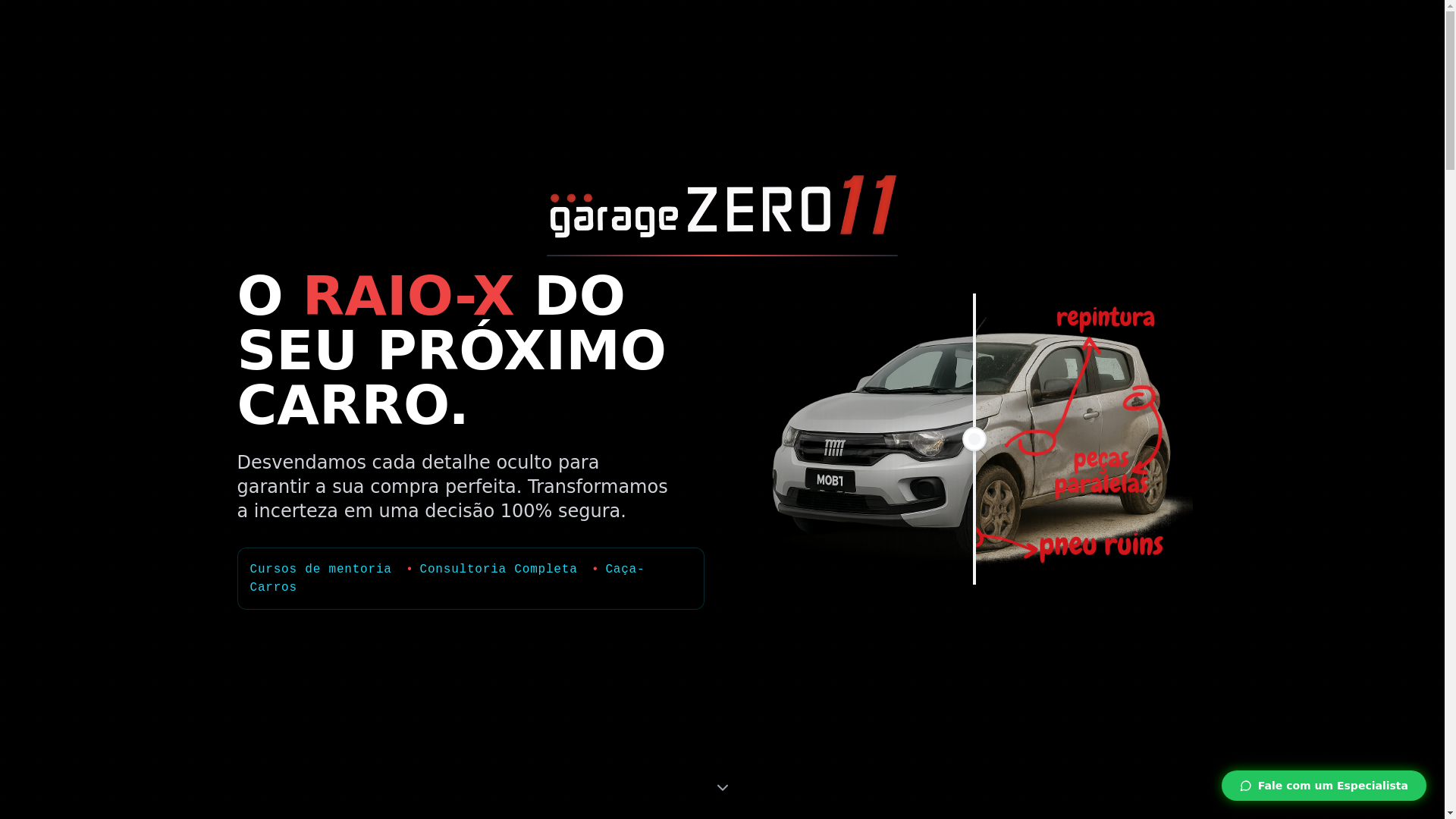 website screenshot of https://garagezero11.com.br/