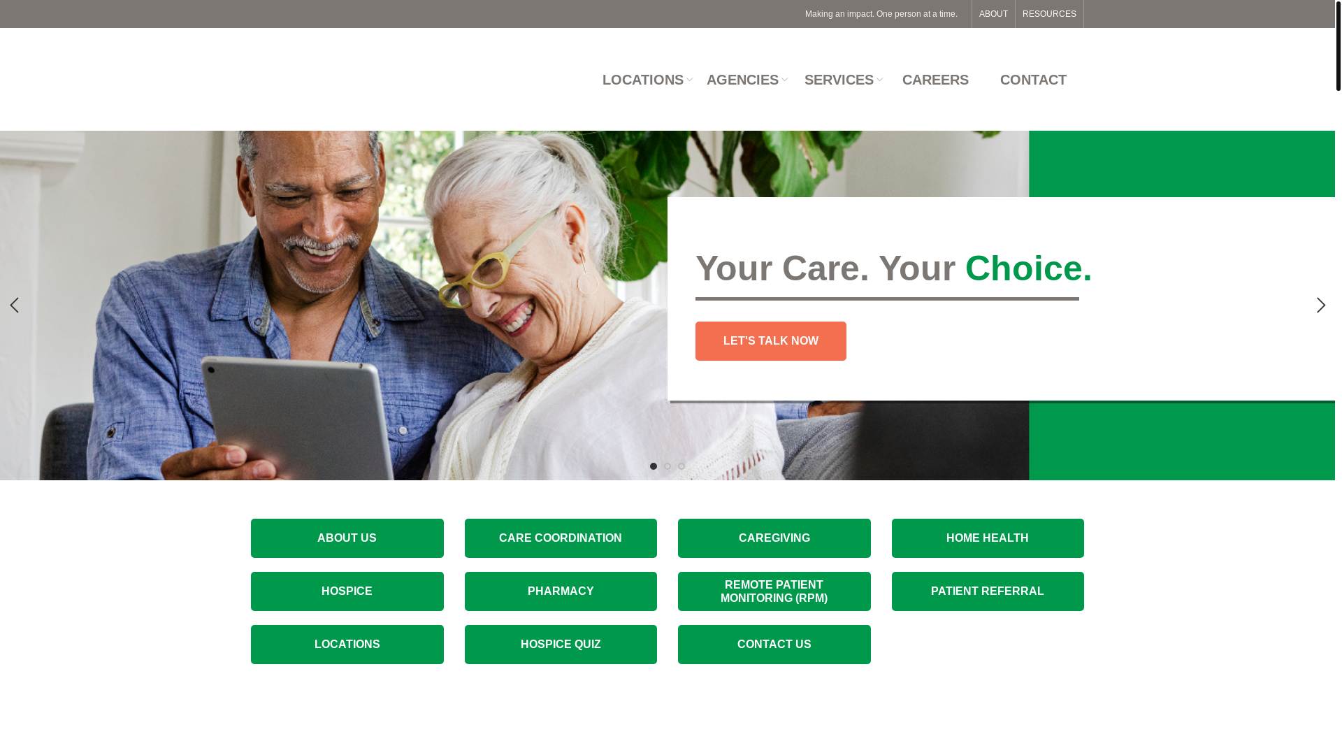 website screenshot of https://losrobleshospice.org/