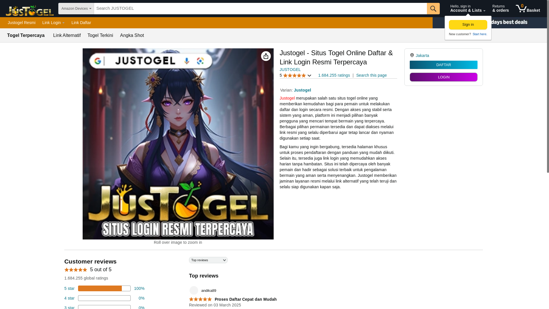 website screenshot of https://justogel20.com/