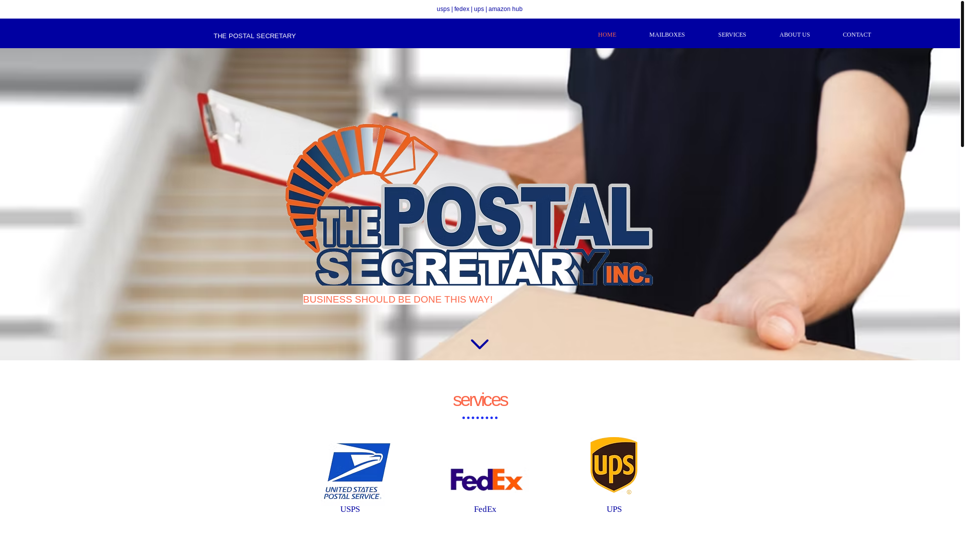 website screenshot of https://postalsecretaryinc.com/