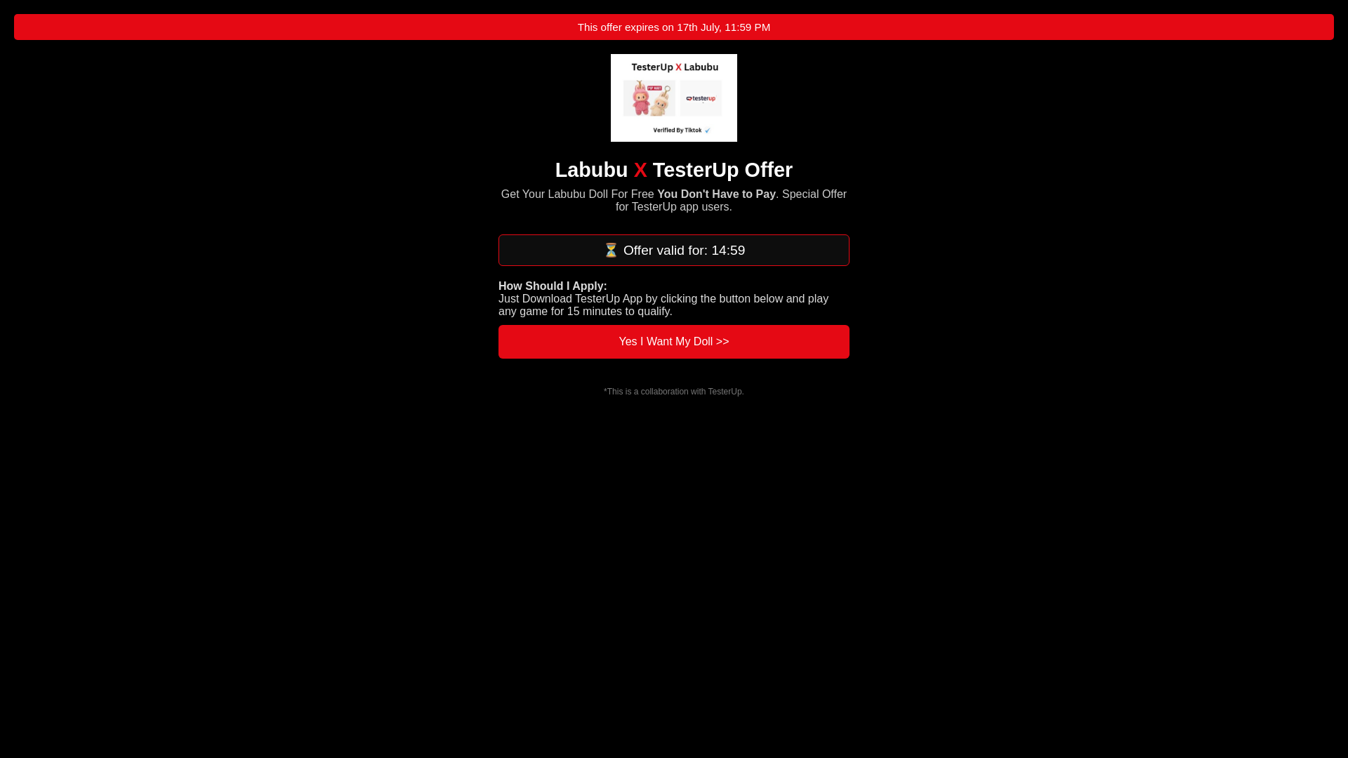 website screenshot of https://testerlabubu.pages.dev/