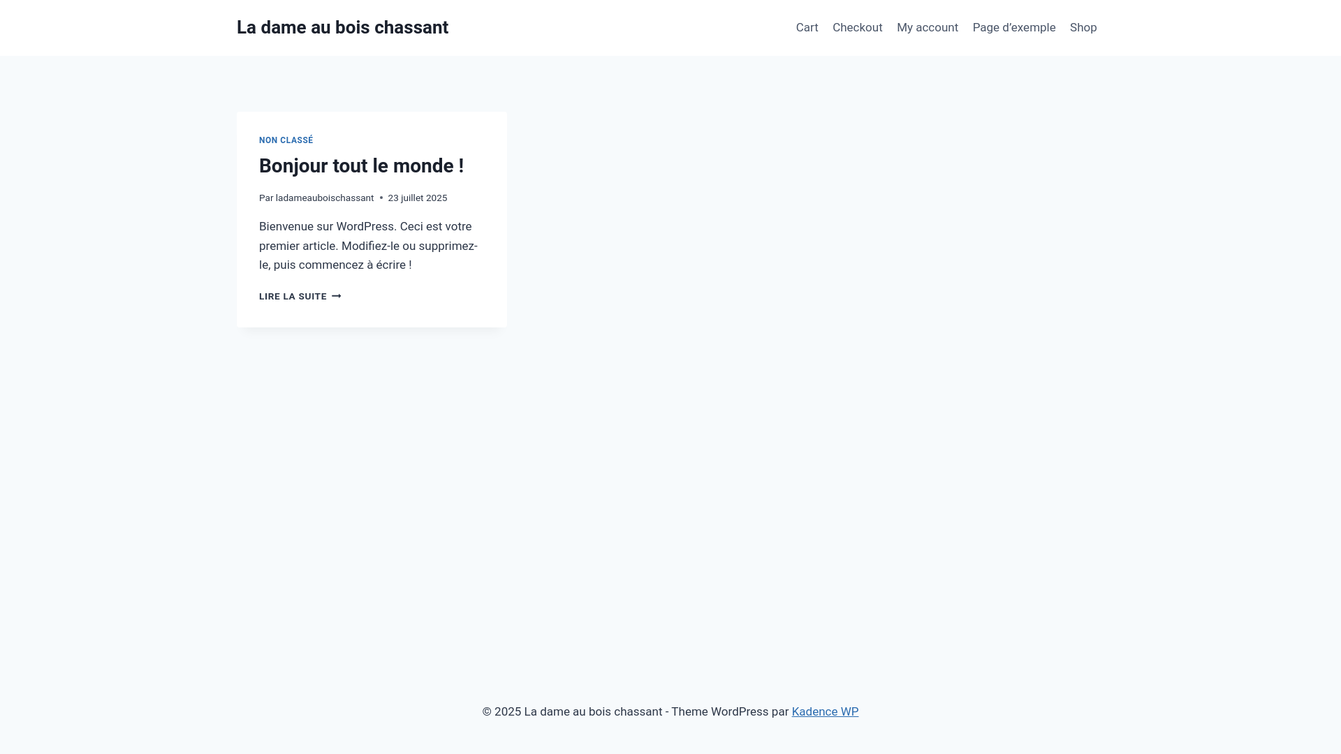 website screenshot of https://ladameauboischassant.fr/