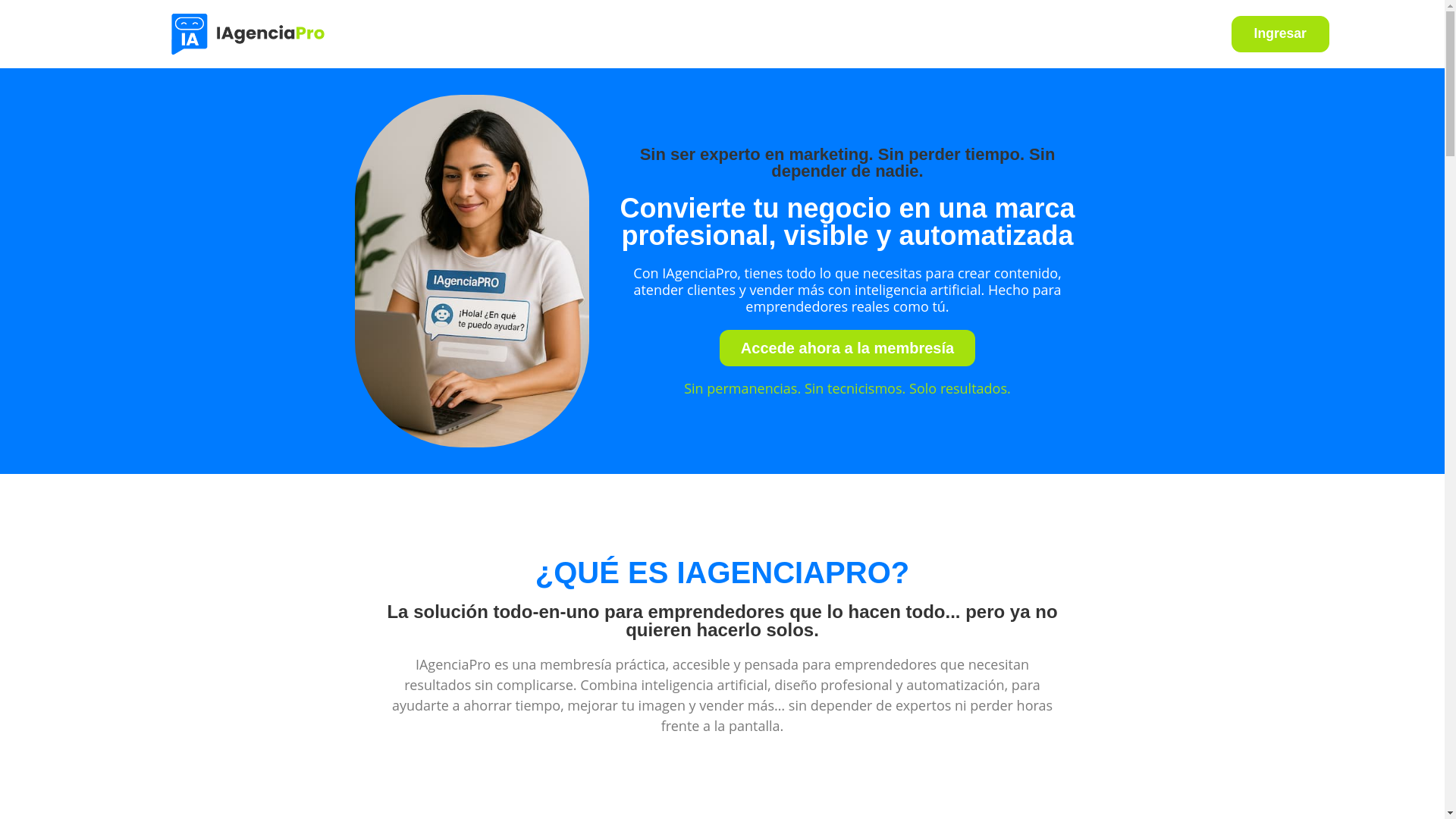 website screenshot of https://iagenciapro.com/