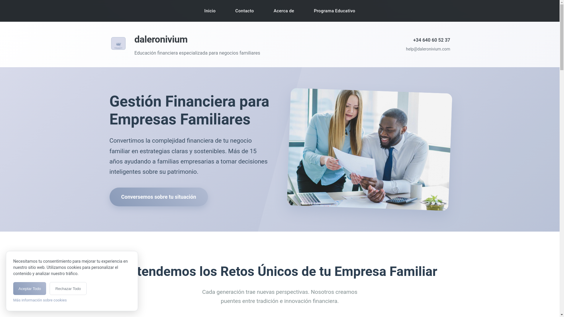 website screenshot of https://daleronivium.com
