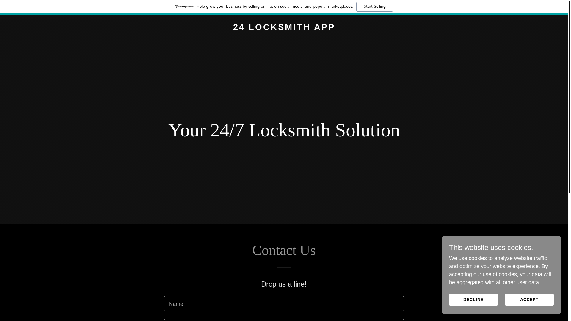 website screenshot of https://24locksmithapp.com/