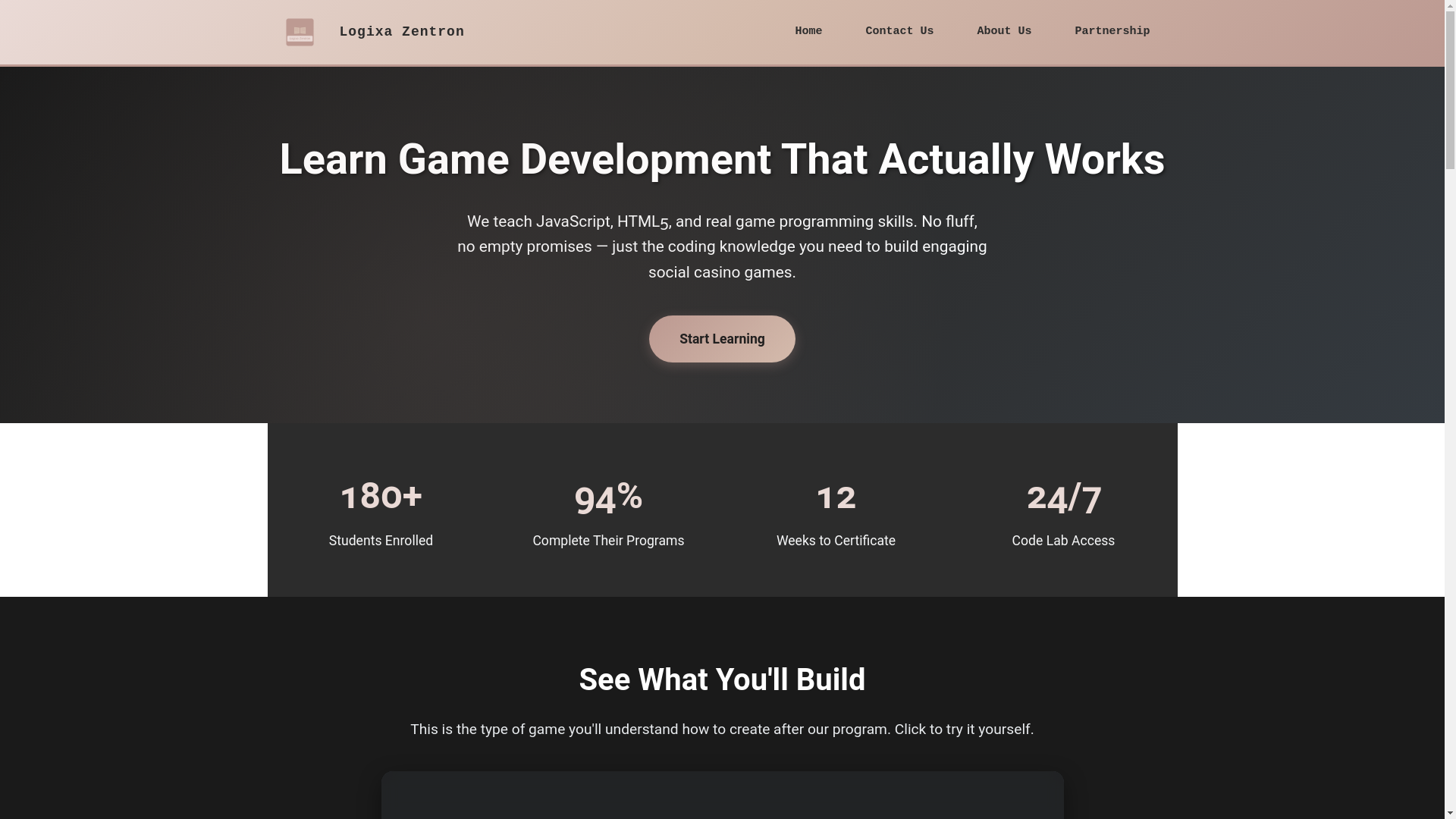 website screenshot of https://logixazentron.com/