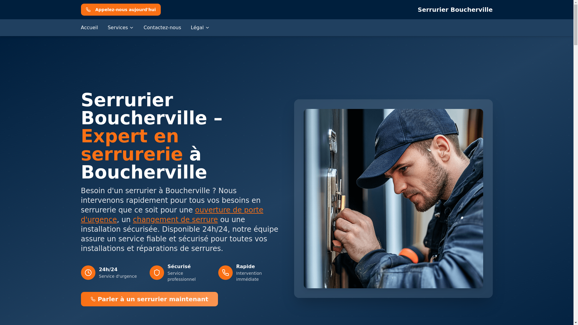 website screenshot of https://serrurierboucherville.ca/