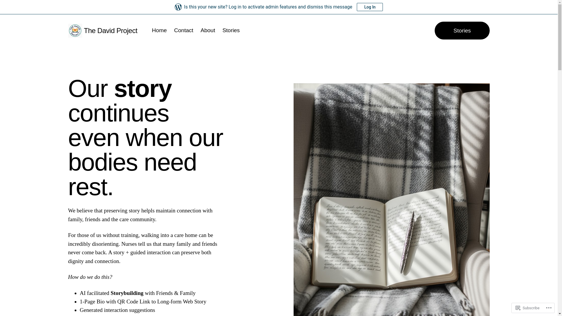 website screenshot of https://thedavidproject.blog/