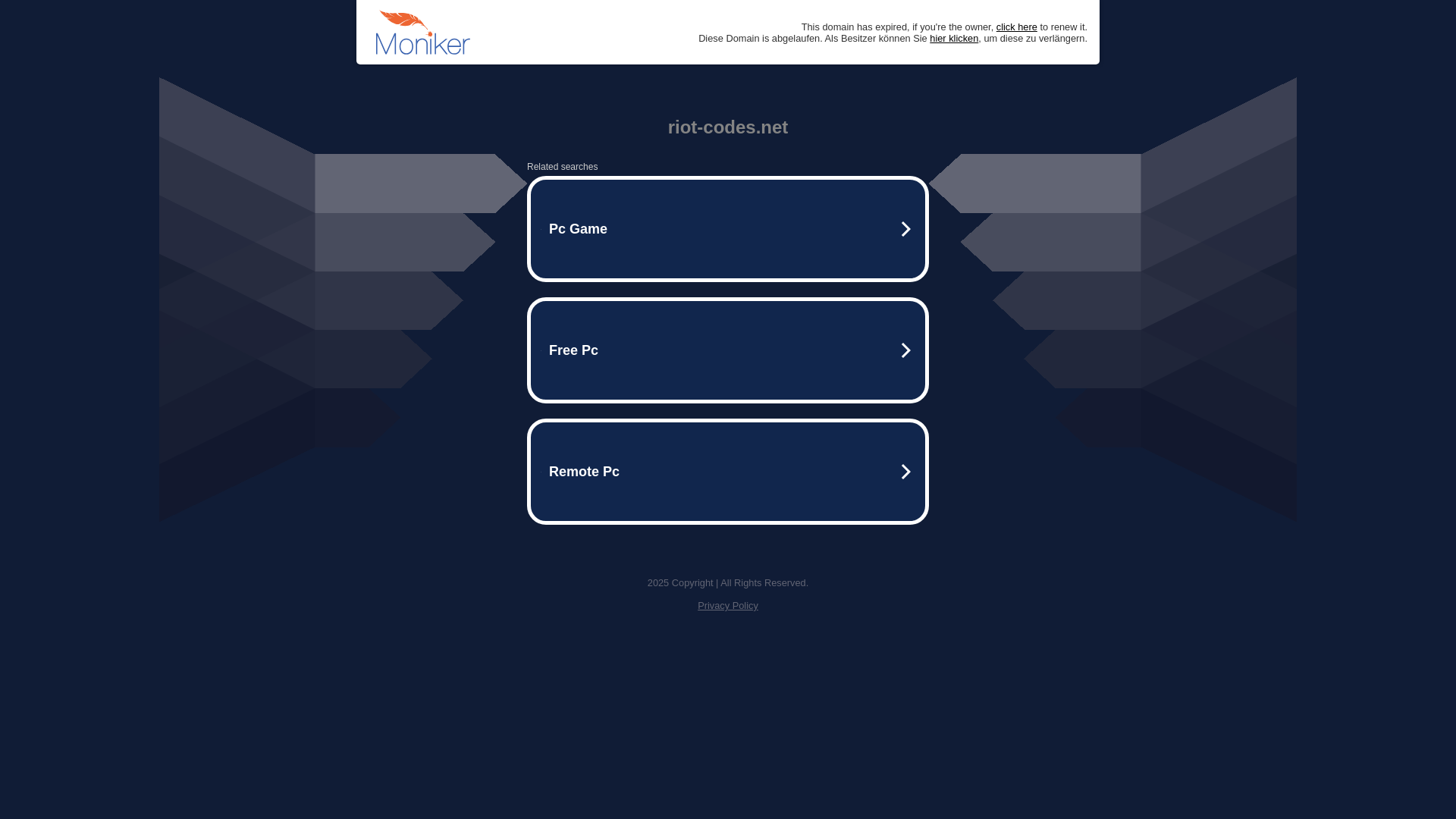 website screenshot of https://riot-codes.net/