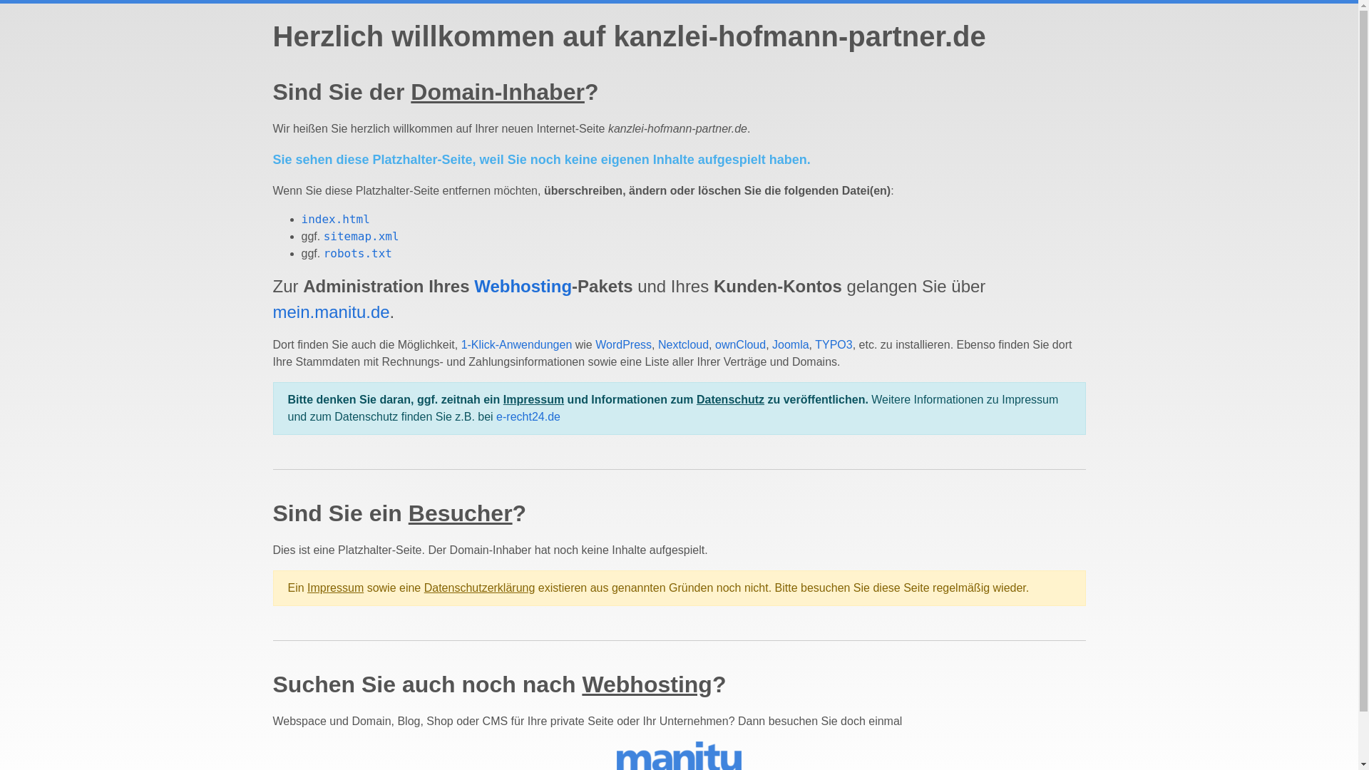 website screenshot of https://kanzlei-hofmann-partner.de/