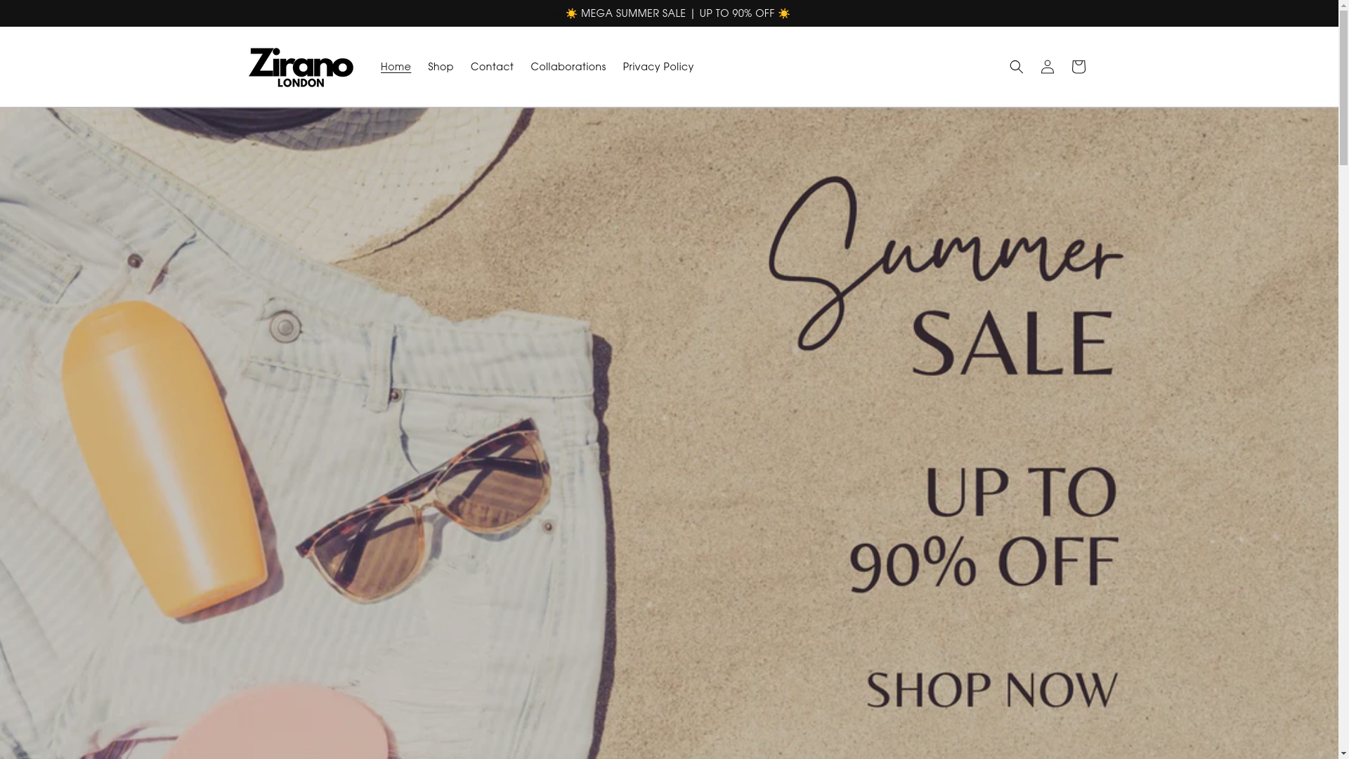 website screenshot of https://zirano-london.com/
