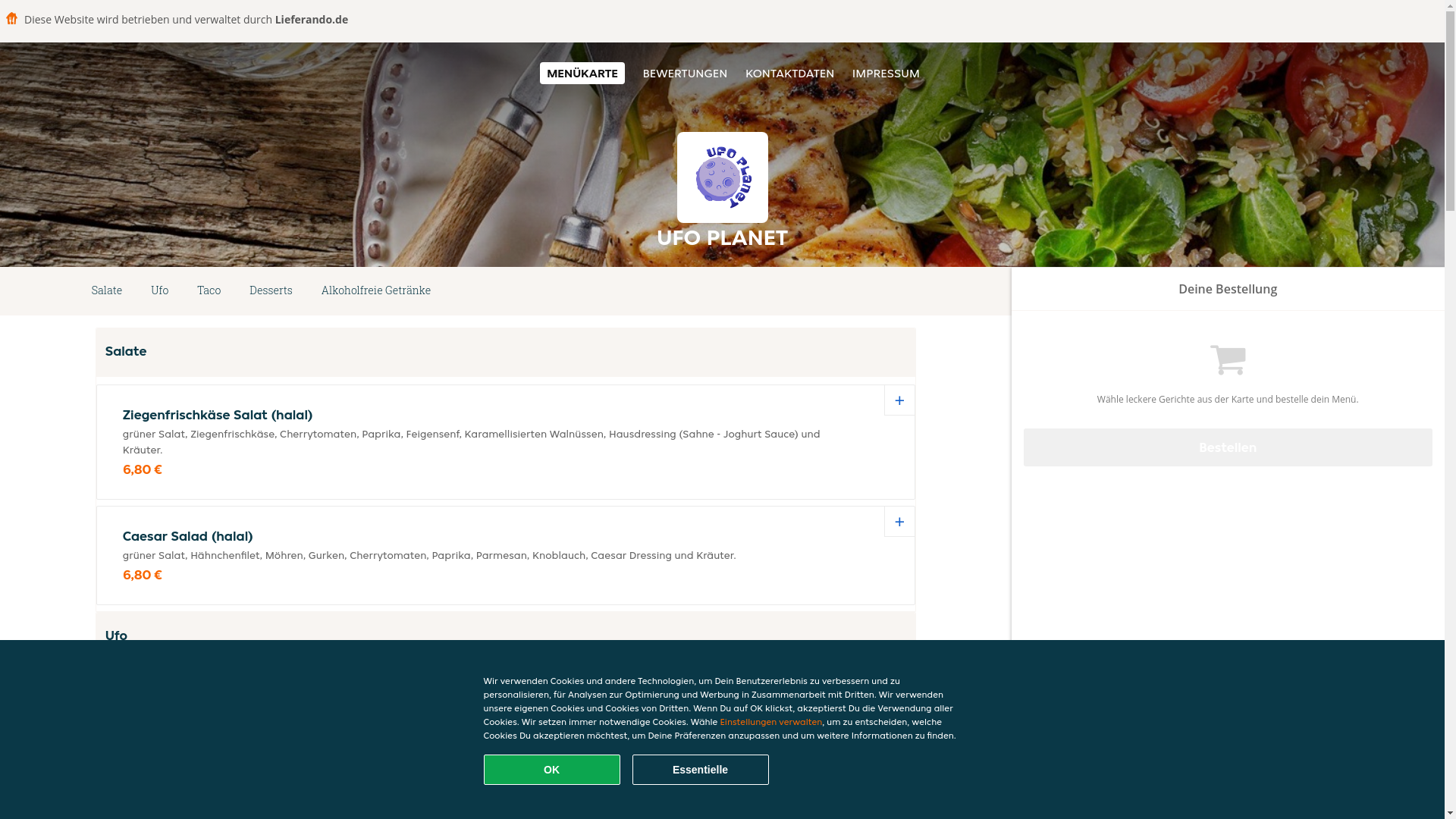 website screenshot of https://ufoplanet-witten.de/
