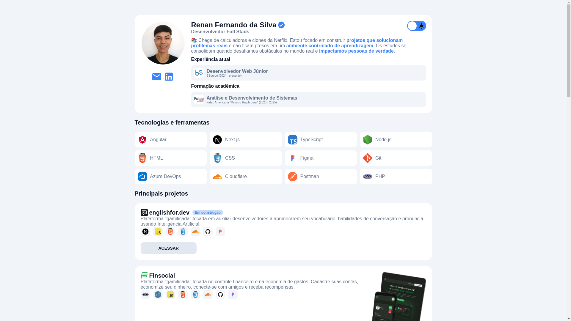 website screenshot of https://renansilva.pages.dev/