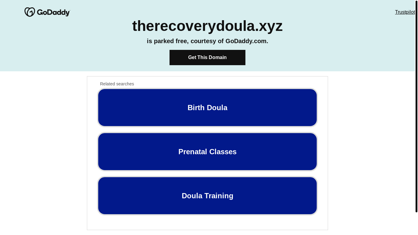 website screenshot of https://therecoverydoula.xyz/