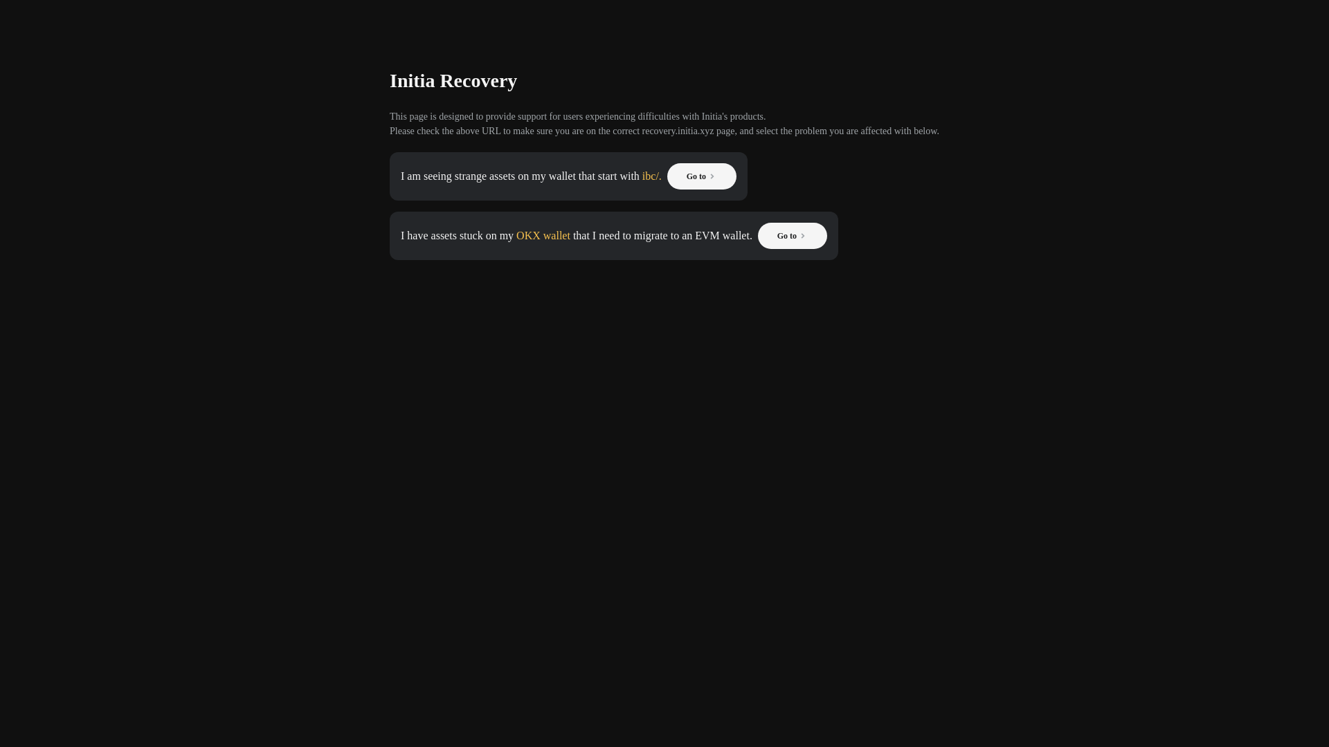 website screenshot of https://recovery-mainnet.pages.dev/