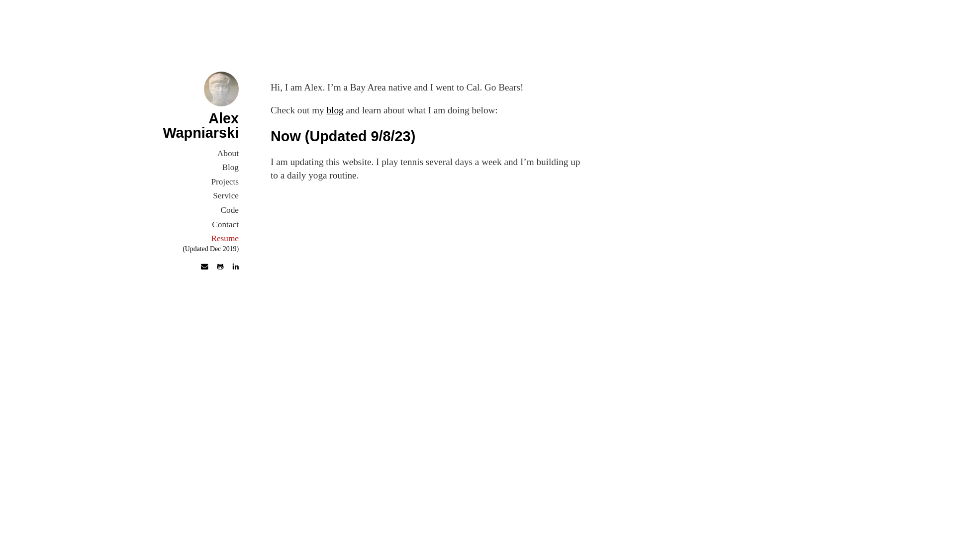 website screenshot of https://alex-w.com/