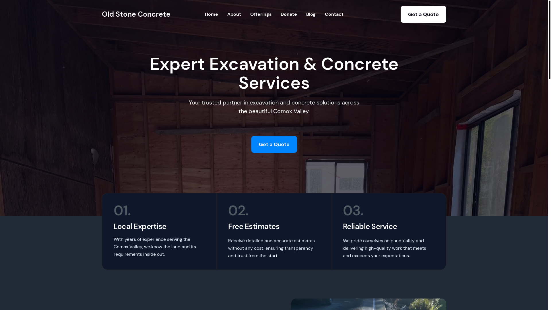 website screenshot of https://oldstoneconcrete.ca/