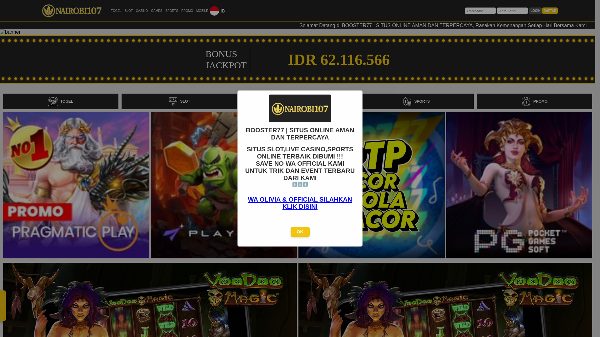 website screenshot of https://booster77.online/
