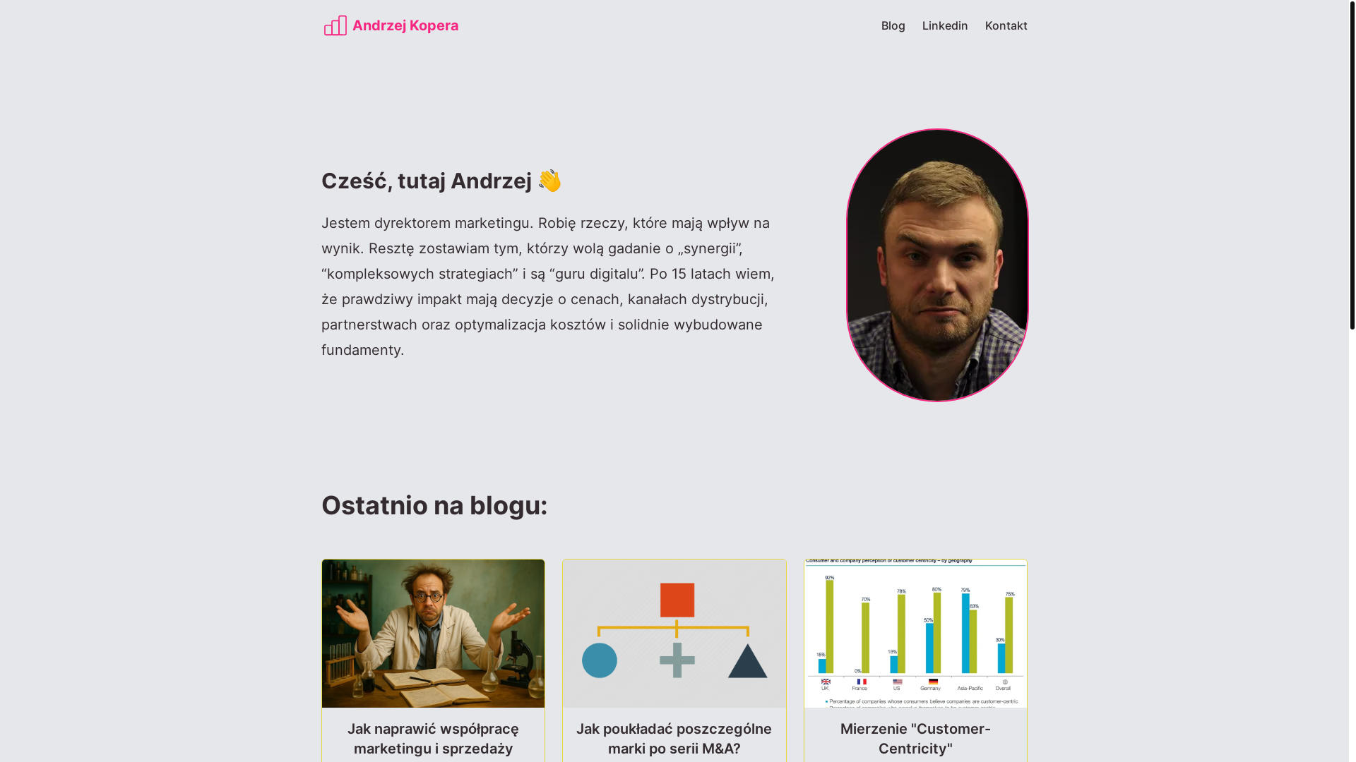 website screenshot of https://andrzej-kopera-pl.pages.dev/