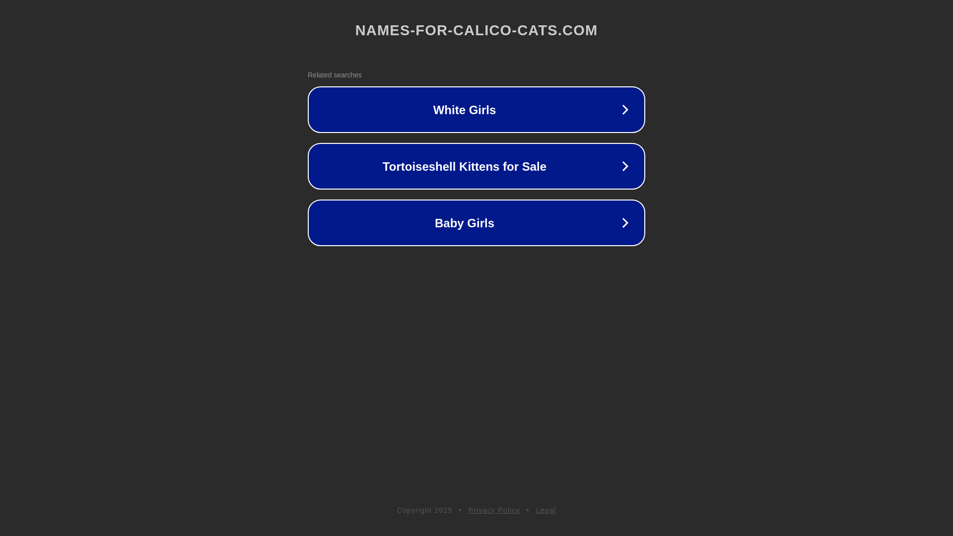 website screenshot of https://names-for-calico-cats.com/