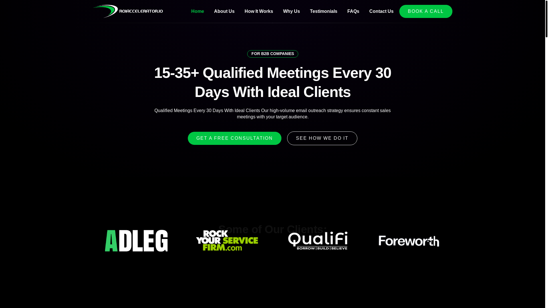 website screenshot of https://globalroiaccelerator.co/