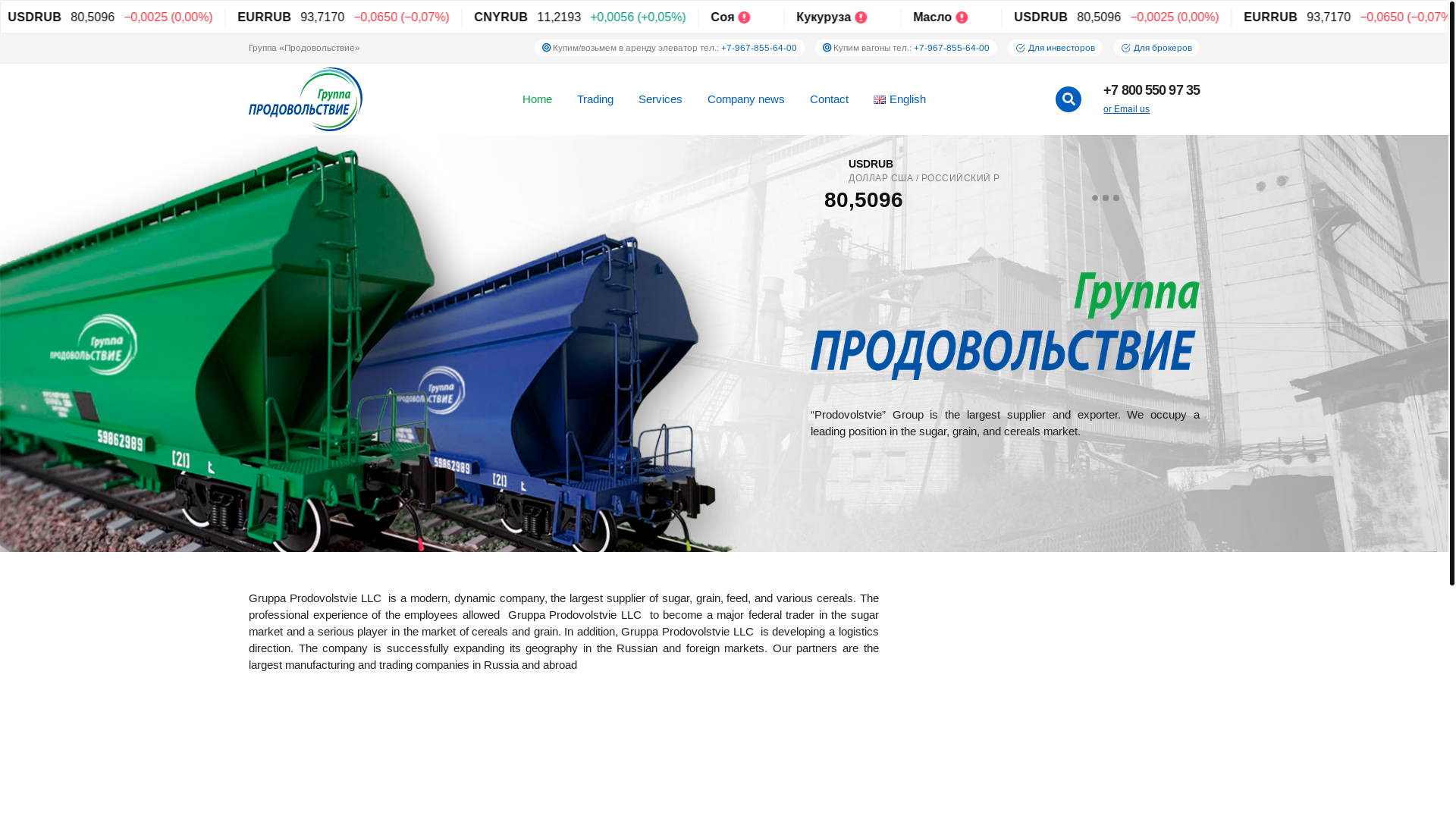 website screenshot of https://www.prodgrup.ru/