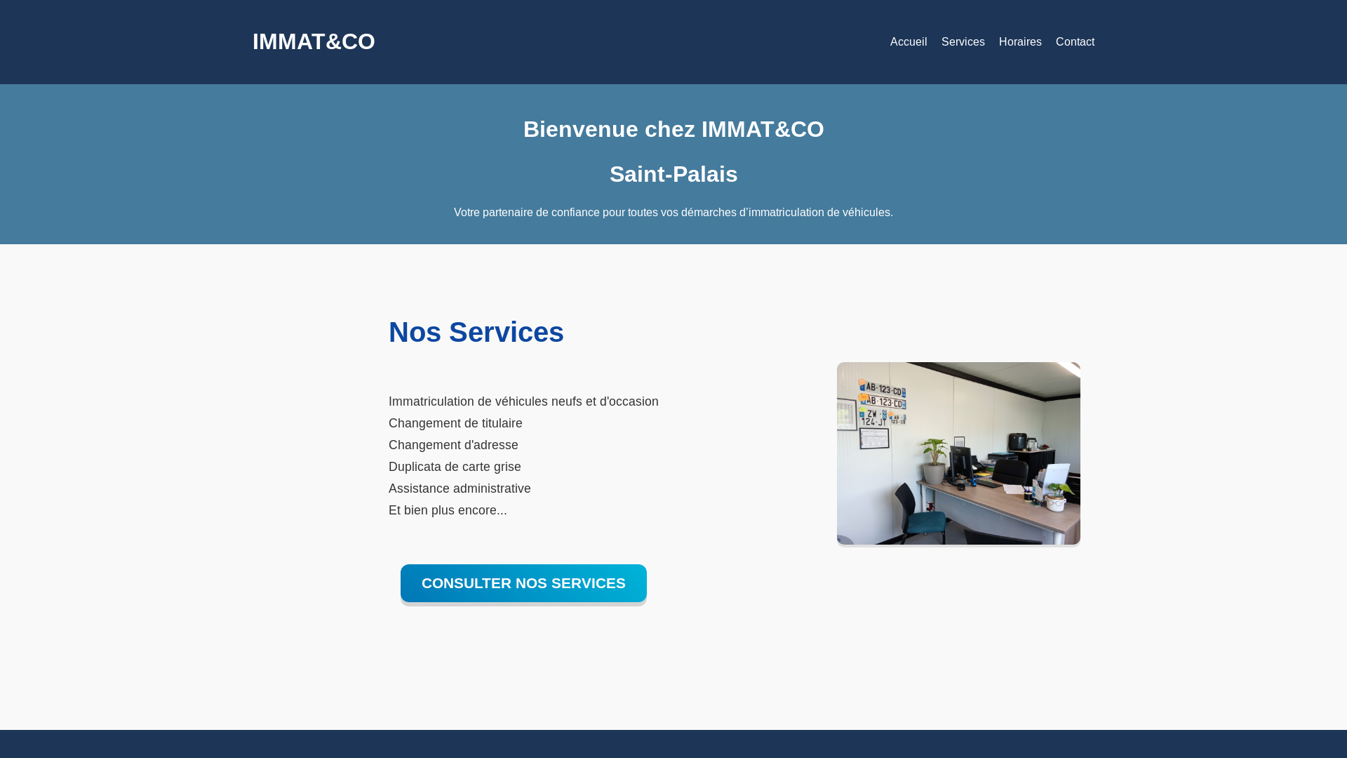 website screenshot of https://immateco-saintpalais.com/