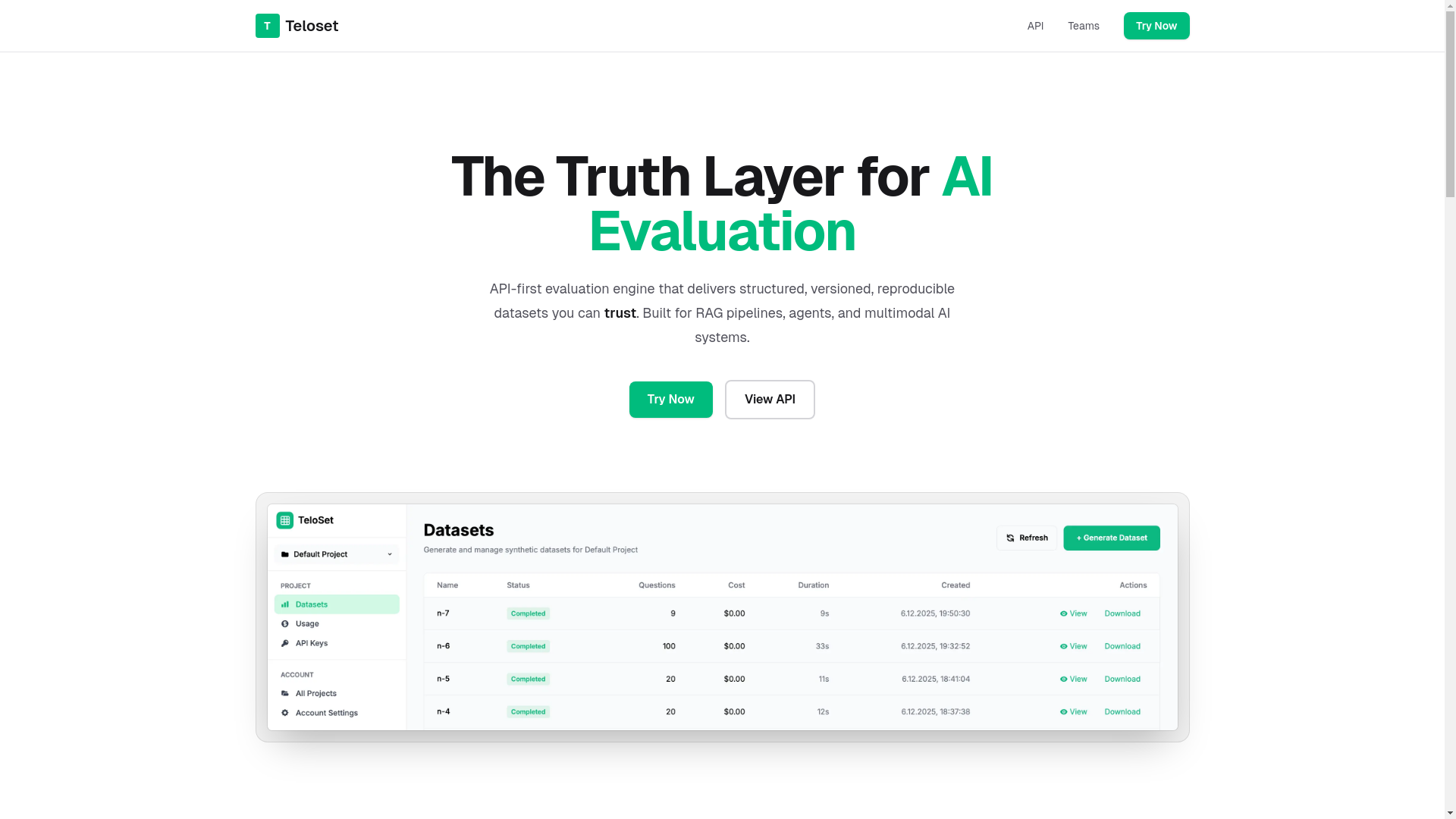 website screenshot of https://teloset.com/