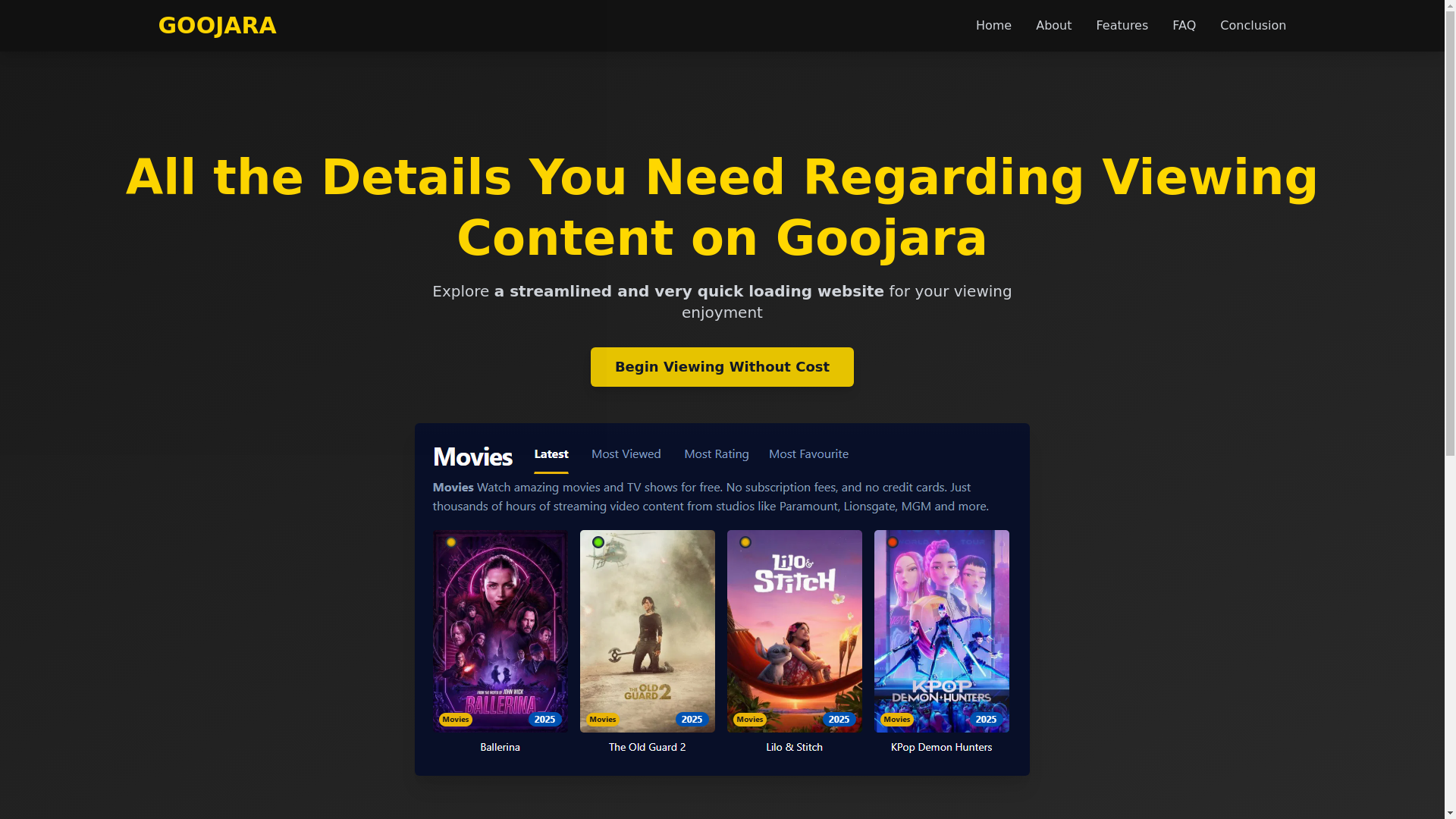 website screenshot of https://goojara-h3e7.pages.dev/