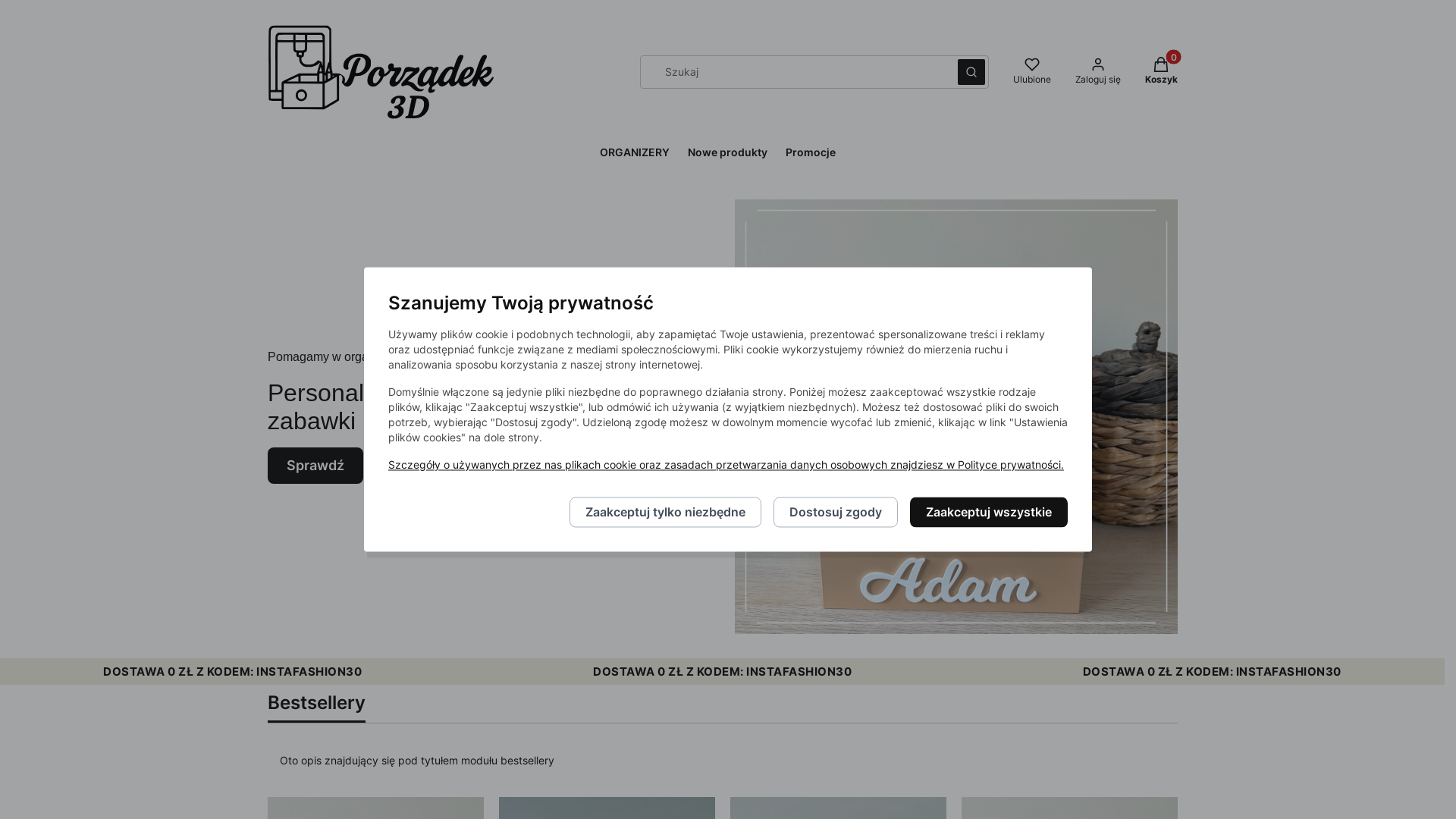 website screenshot of https://porzadek3d.pl/
