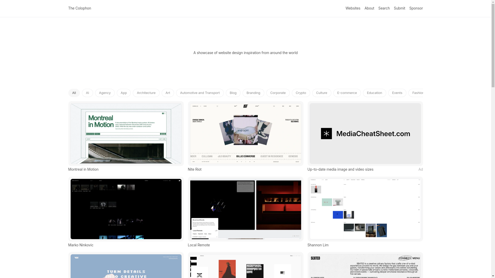 website screenshot of https://thecolophon.pages.dev/