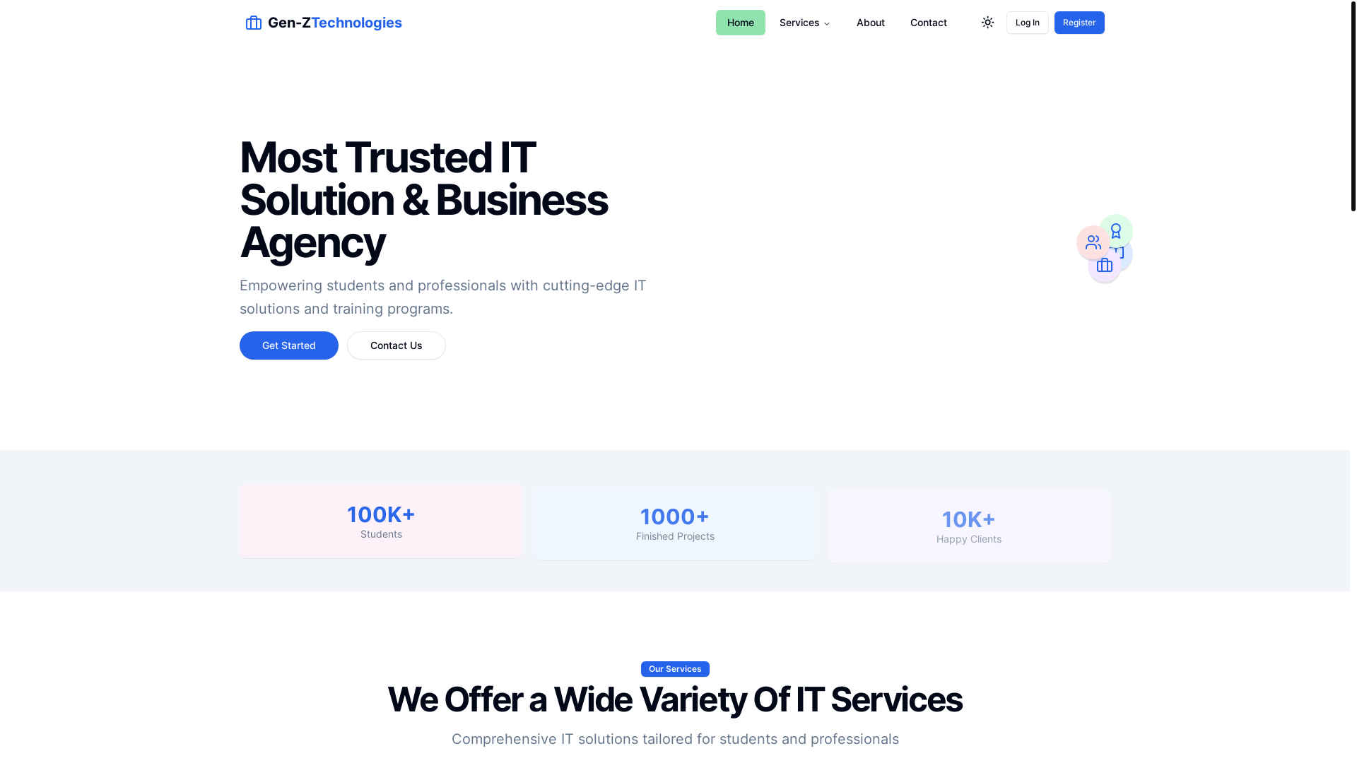 website screenshot of https://gen-z-technologies.pages.dev/