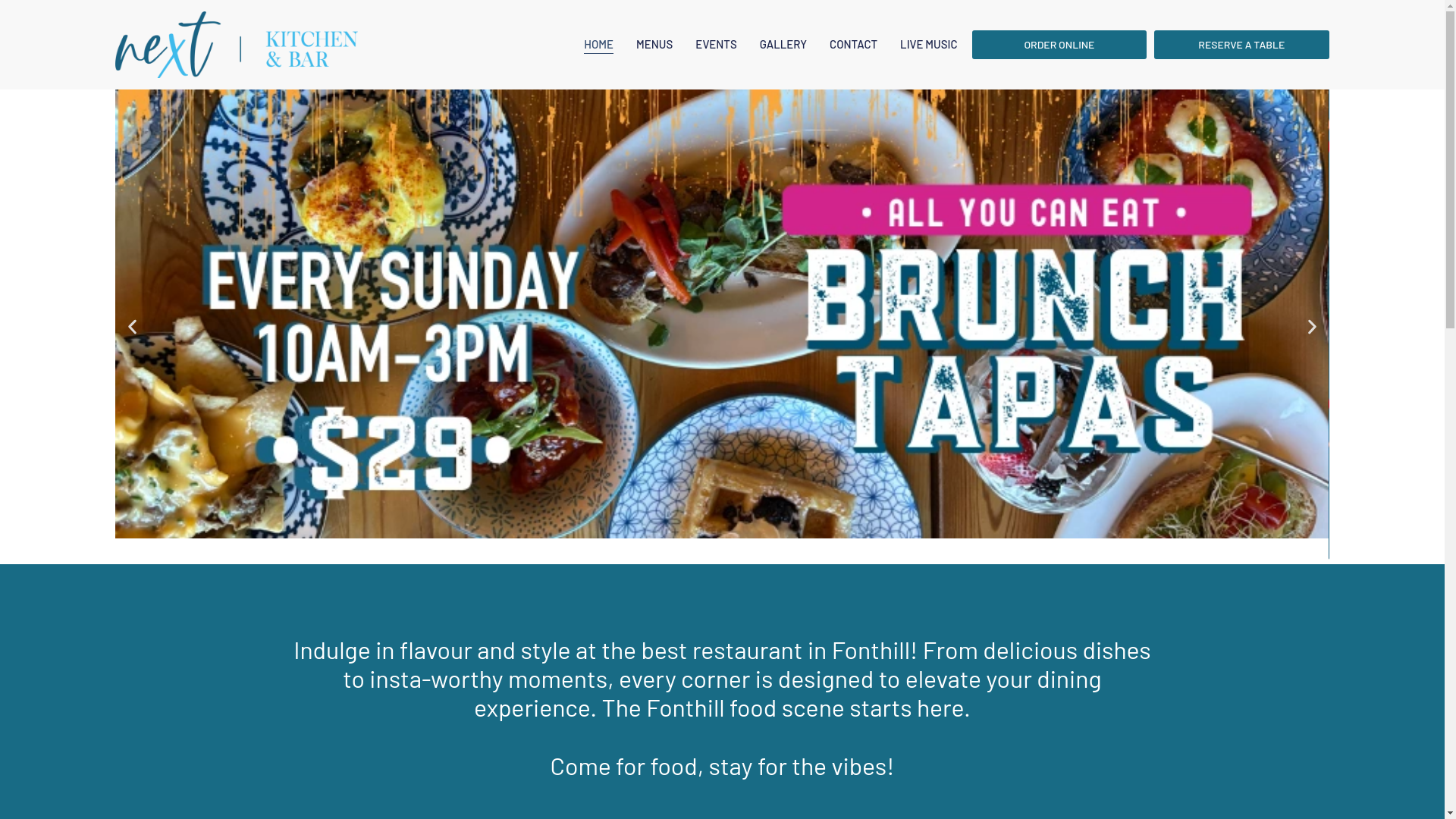 website screenshot of https://nextkitchenandbar.com/