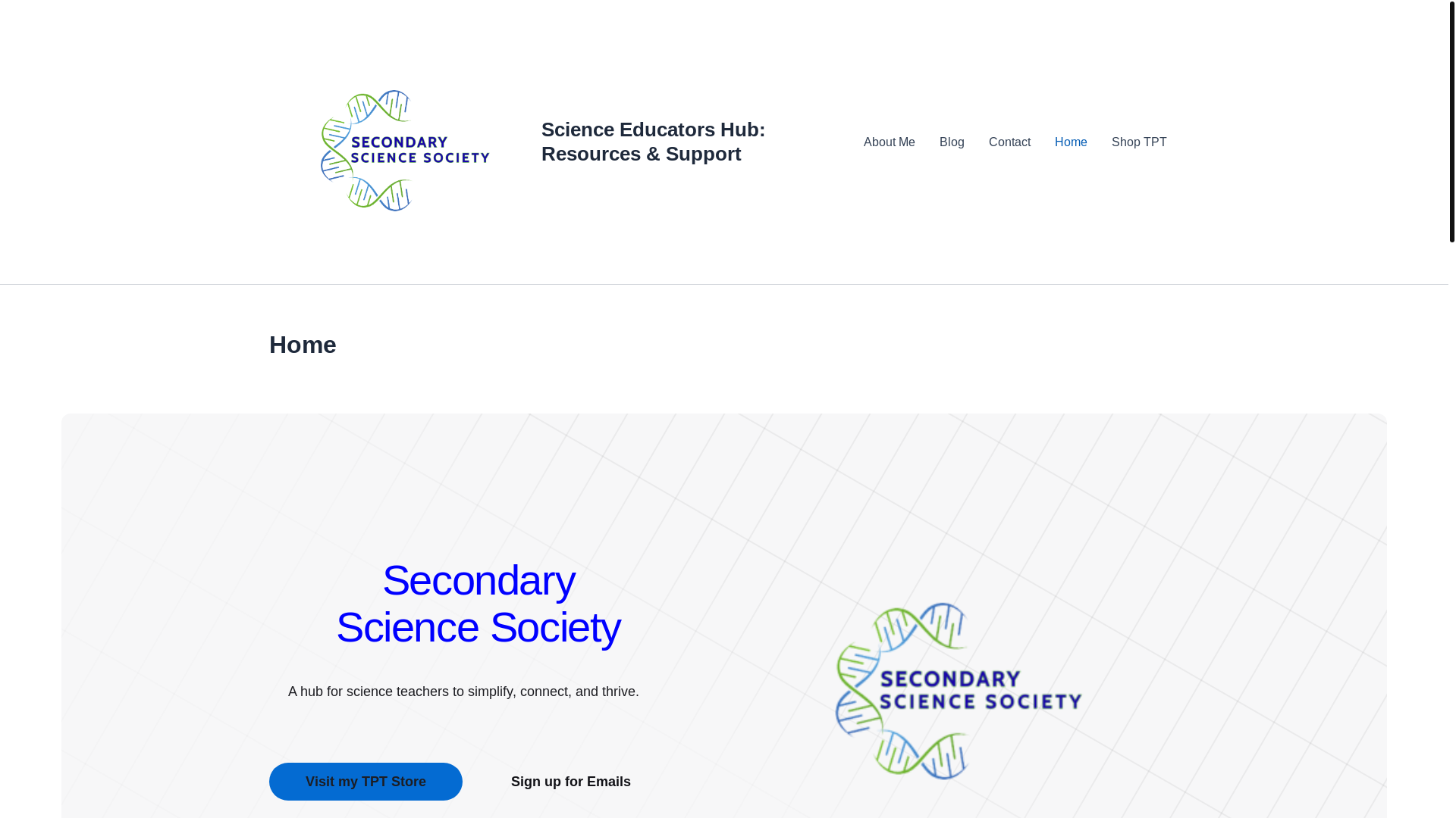 website screenshot of https://secondarysciencesociety.com/