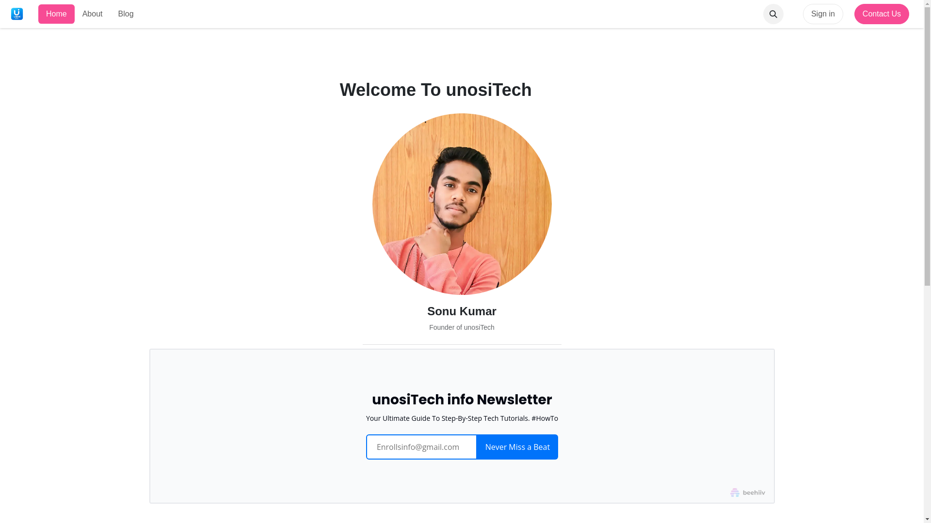 website screenshot of https://unositech.com/