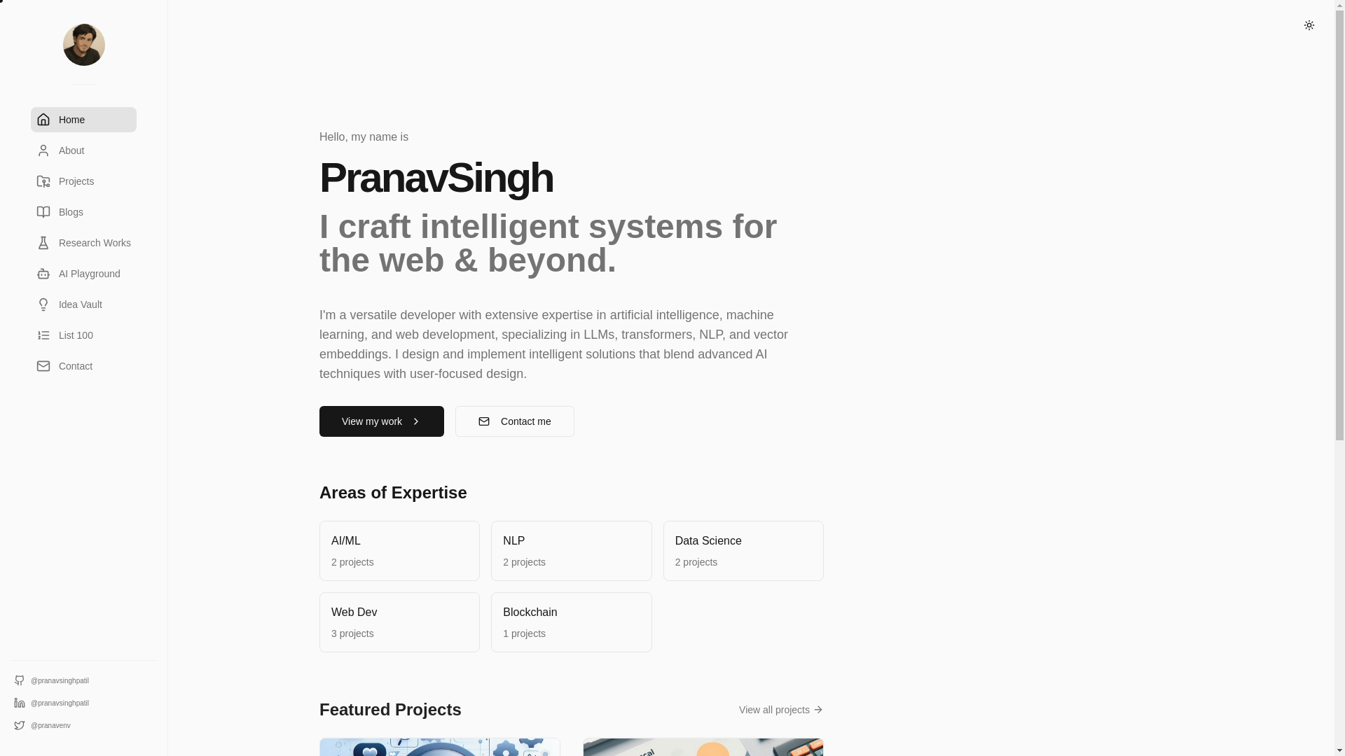 website screenshot of https://prnav.me/