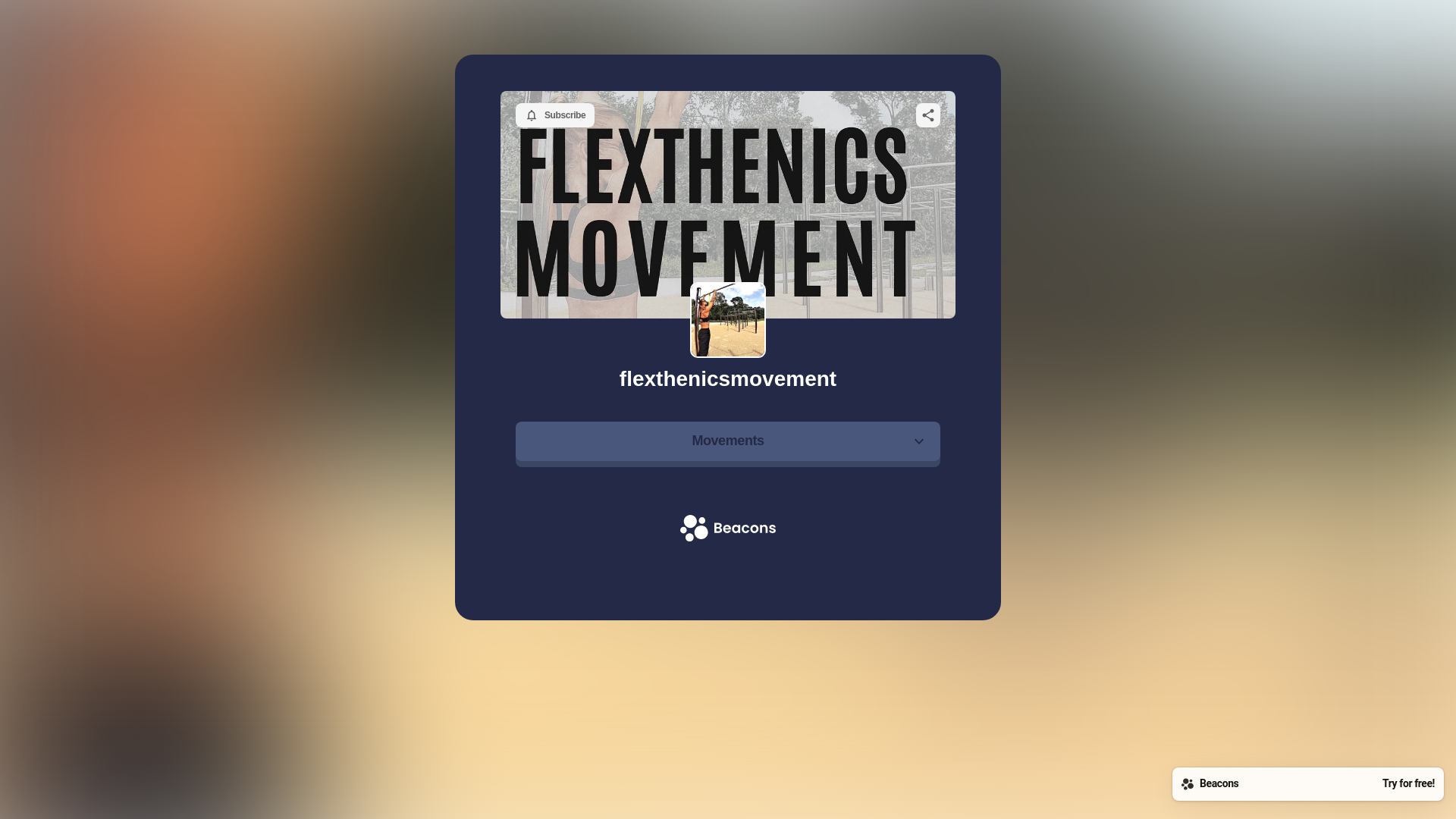 website screenshot of https://flexthenicsmovement.com/
