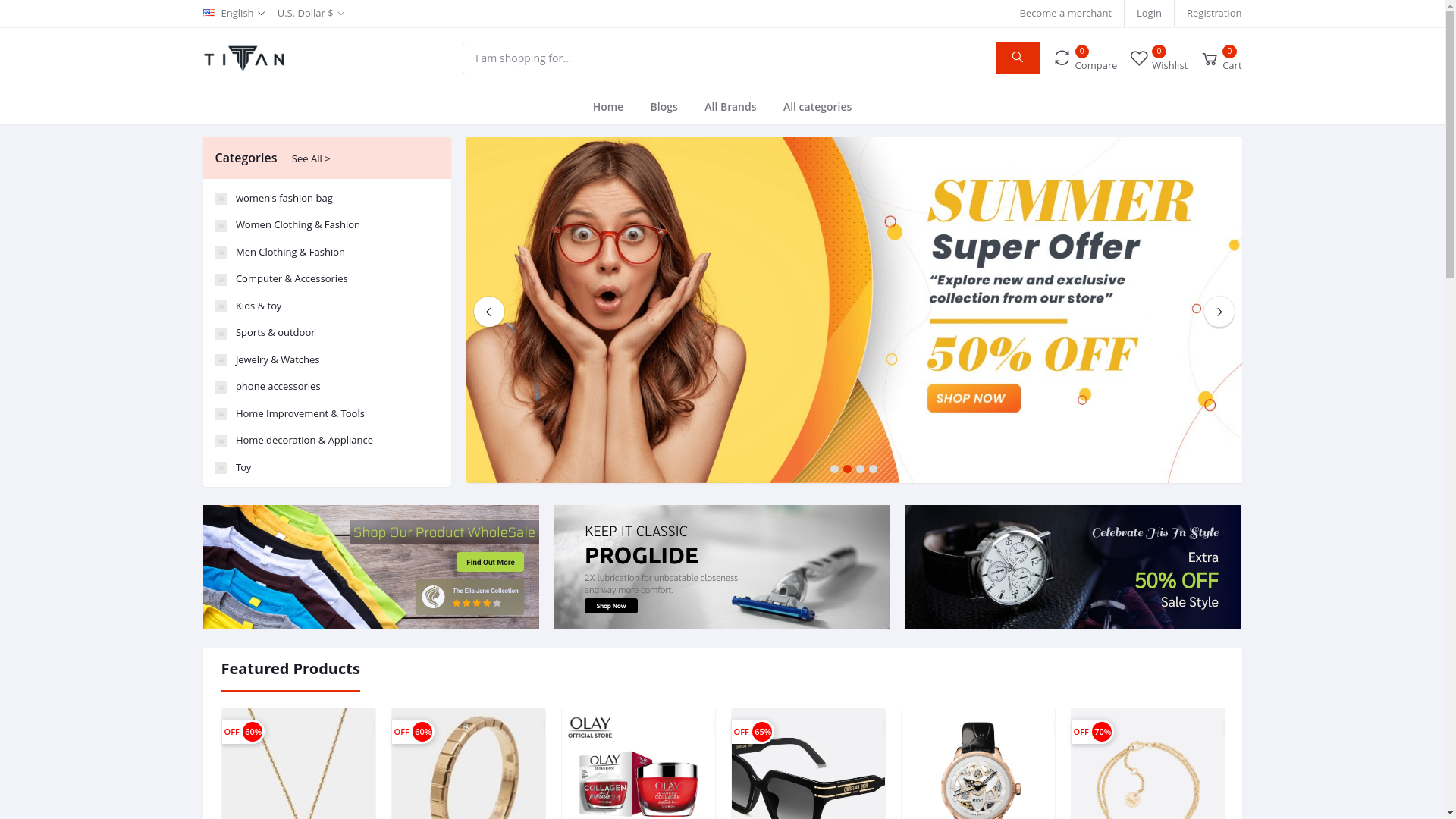 website screenshot of https://titanshop.xin/