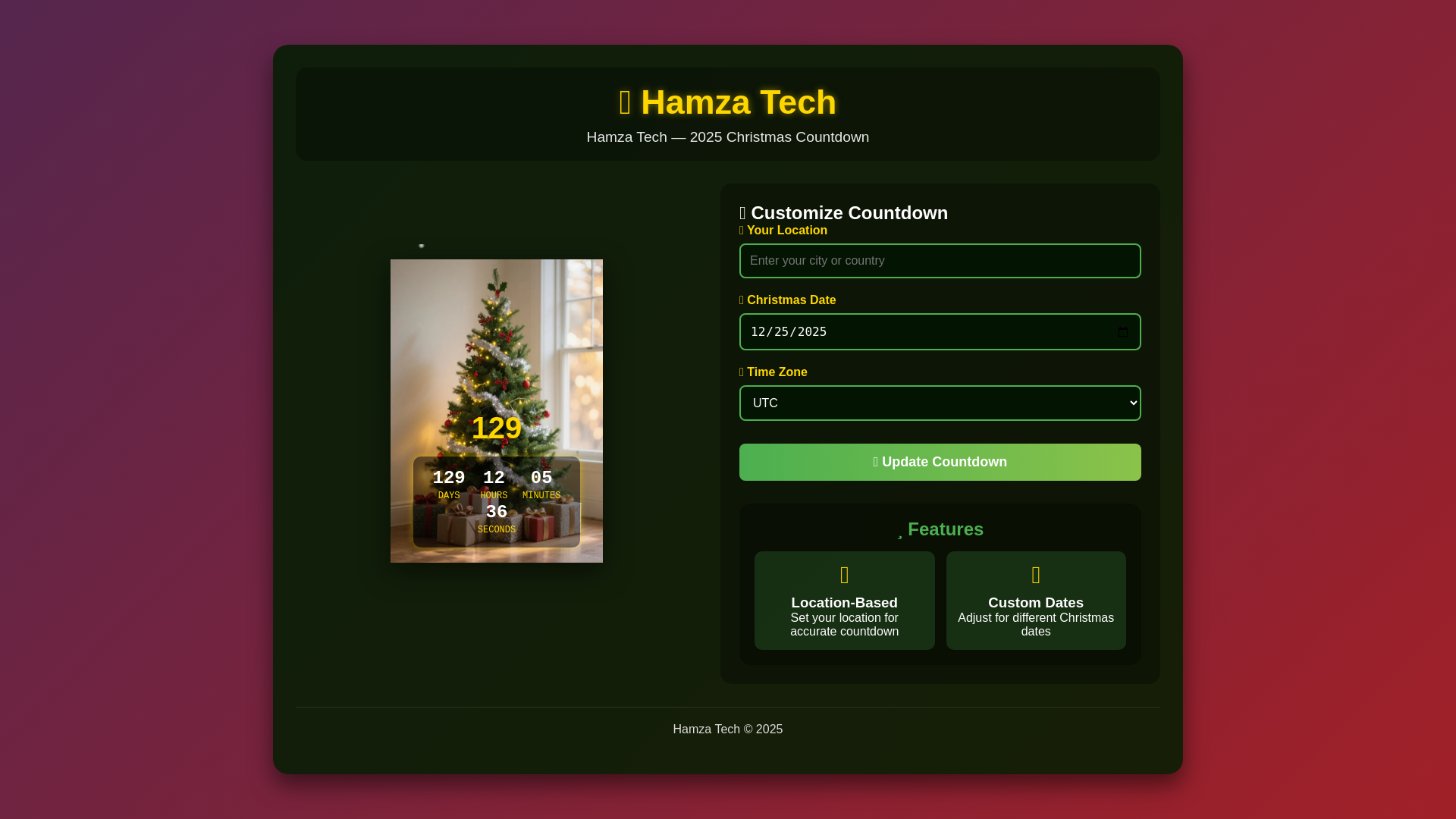 website screenshot of https://howmanydaysuntilchristmas.online/