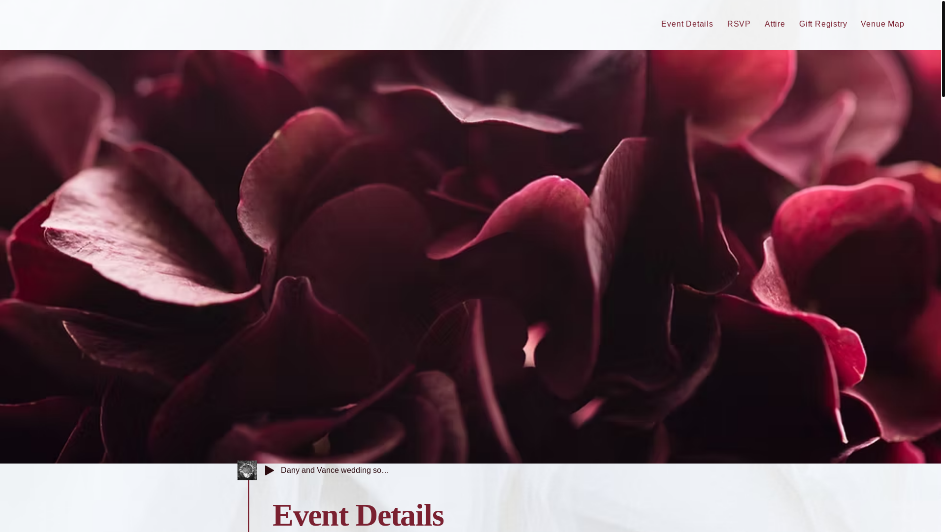 website screenshot of https://celebratewithdaniaandvance.com/